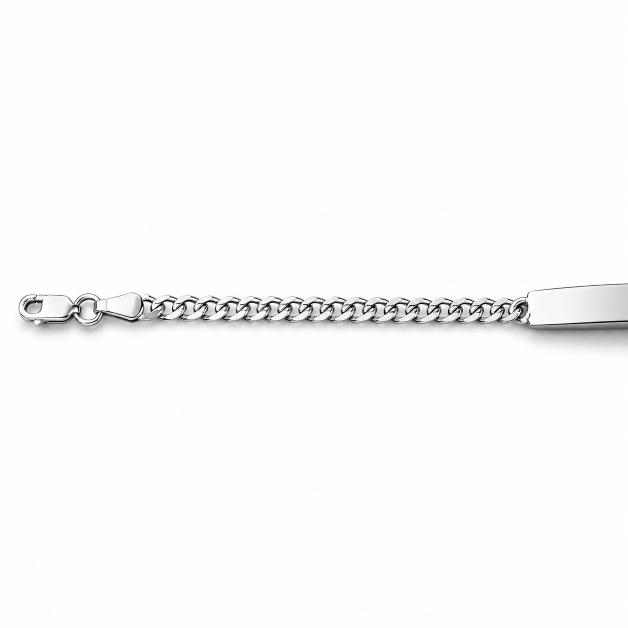 Parejas | Duo De Esclavas Tejido Barbada Cubana Lisa Para Parejas, De Plata Autentica Ley .925, Con Grabado, DUO DELUXE JOYAS