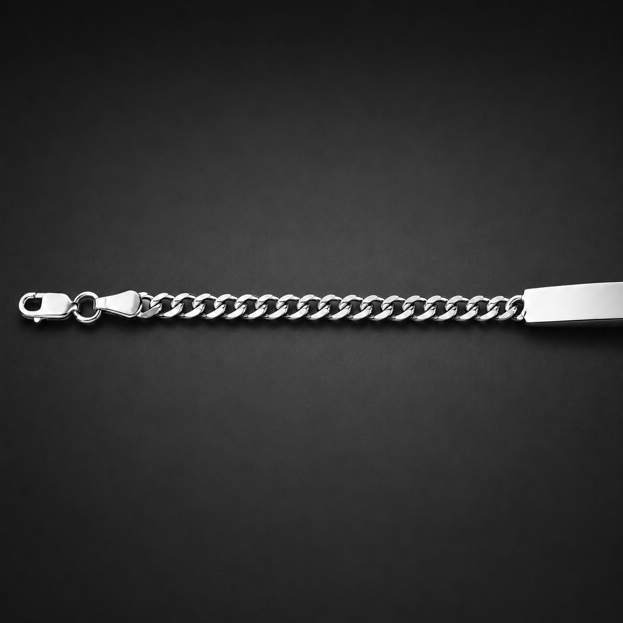 Mujer | Esclava Tejido Barbada Cubana Lisa 4 mm, Pulsera Para Mujer, De Plata Autentica Ley .925, Con Grabado, DUO DELUXE JOYAS