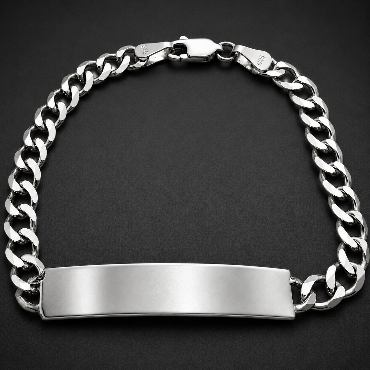 Mujer | Esclava Tejido Barbada Cubana Lisa 5 mm, Pulsera Para Mujer, De Plata Autentica Ley .925, Con Grabado, DUO DELUXE JOYAS