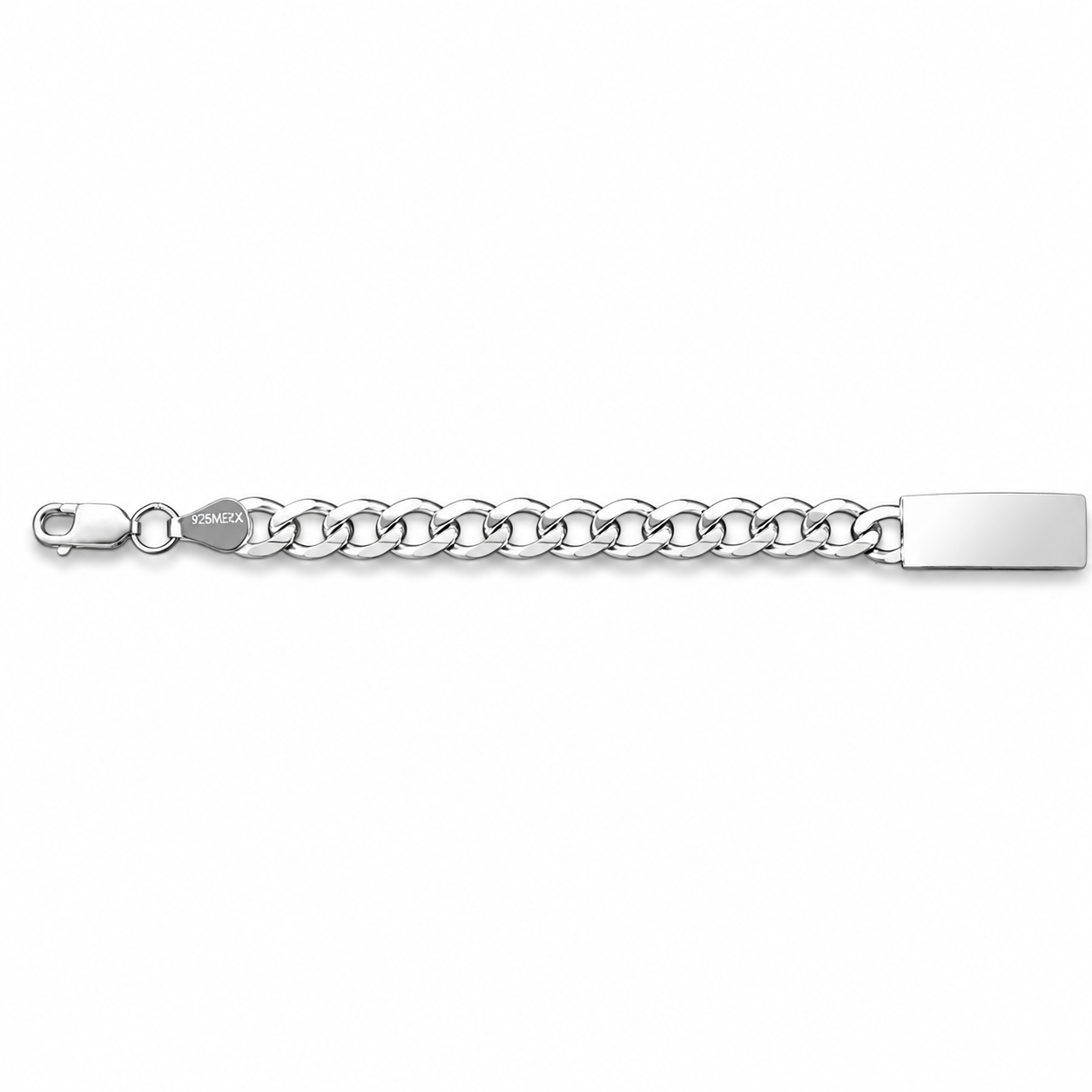 Parejas | Duo De Esclavas Tejido Barbada Cubana Lisa Para Parejas, De Plata Autentica Ley .925, Con Grabado, DUO DELUXE JOYAS