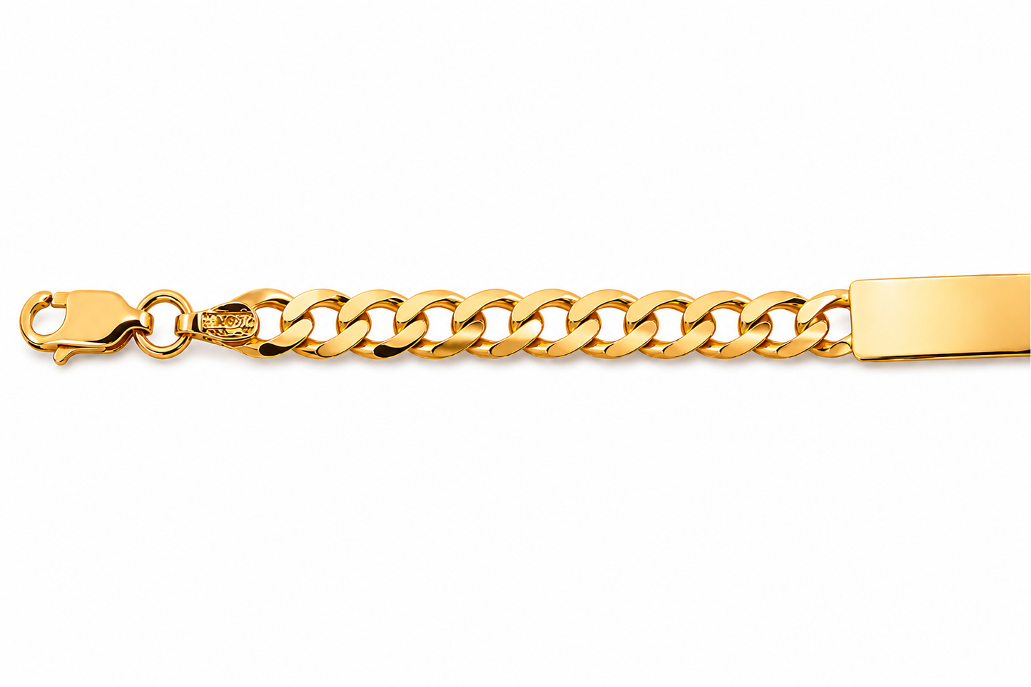 Mujer | Esclava Tejido Barbada Cuabana Lisa 5 mm, Pulsera Para Mujer, De Plata Autentica Ley .925 Con Baño De Oro Italiano 24k, Con Grabado, DUO DELUXE JOYAS