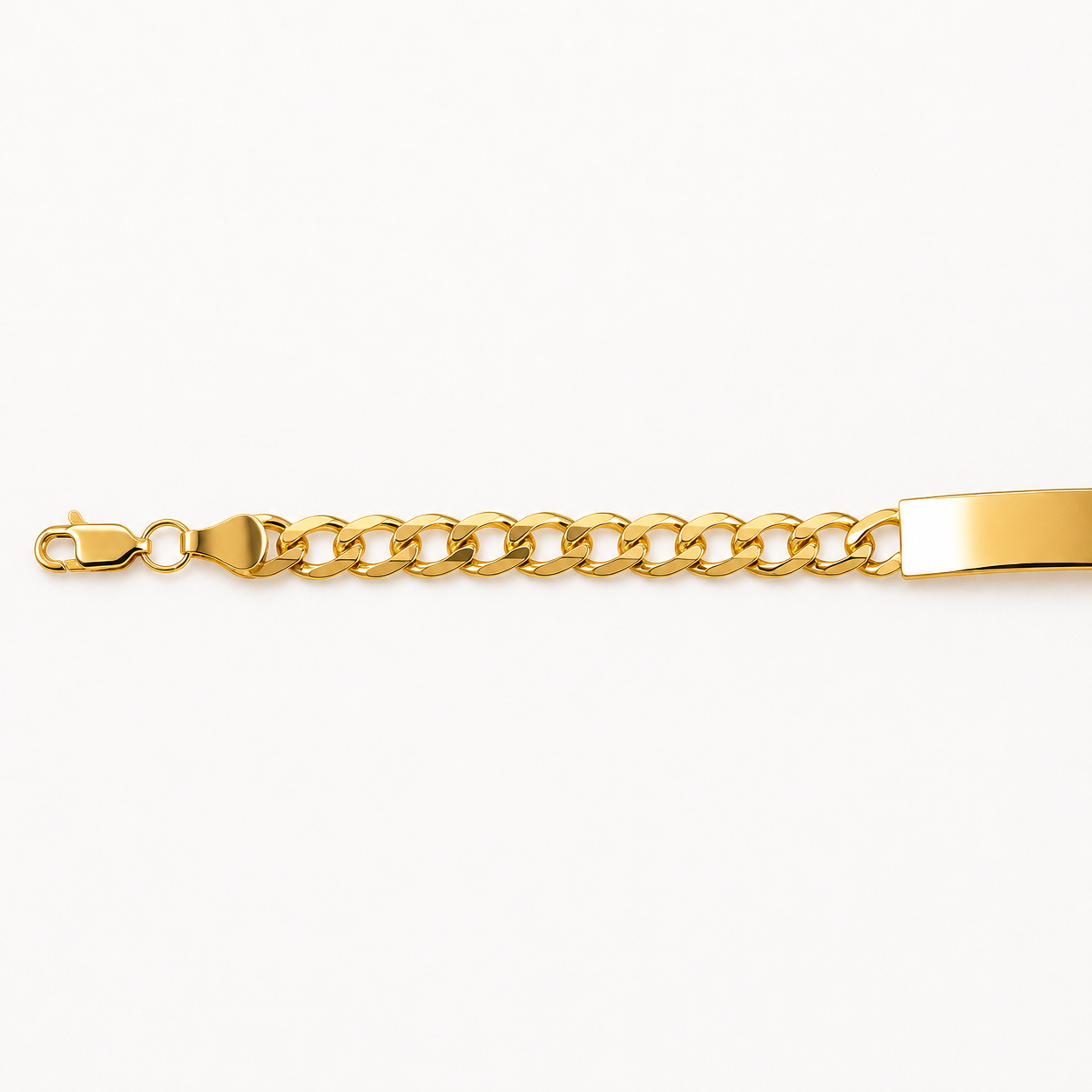 Unisex | Esclava Tejido Barbada Cubana Lisa 6 mm, Pulsera Para Hombre Y Mujer, De Plata Autentica Ley .925 Con Baño De Oro Italiano 24k, Con Grabado, DUO DELUXE JOYAS