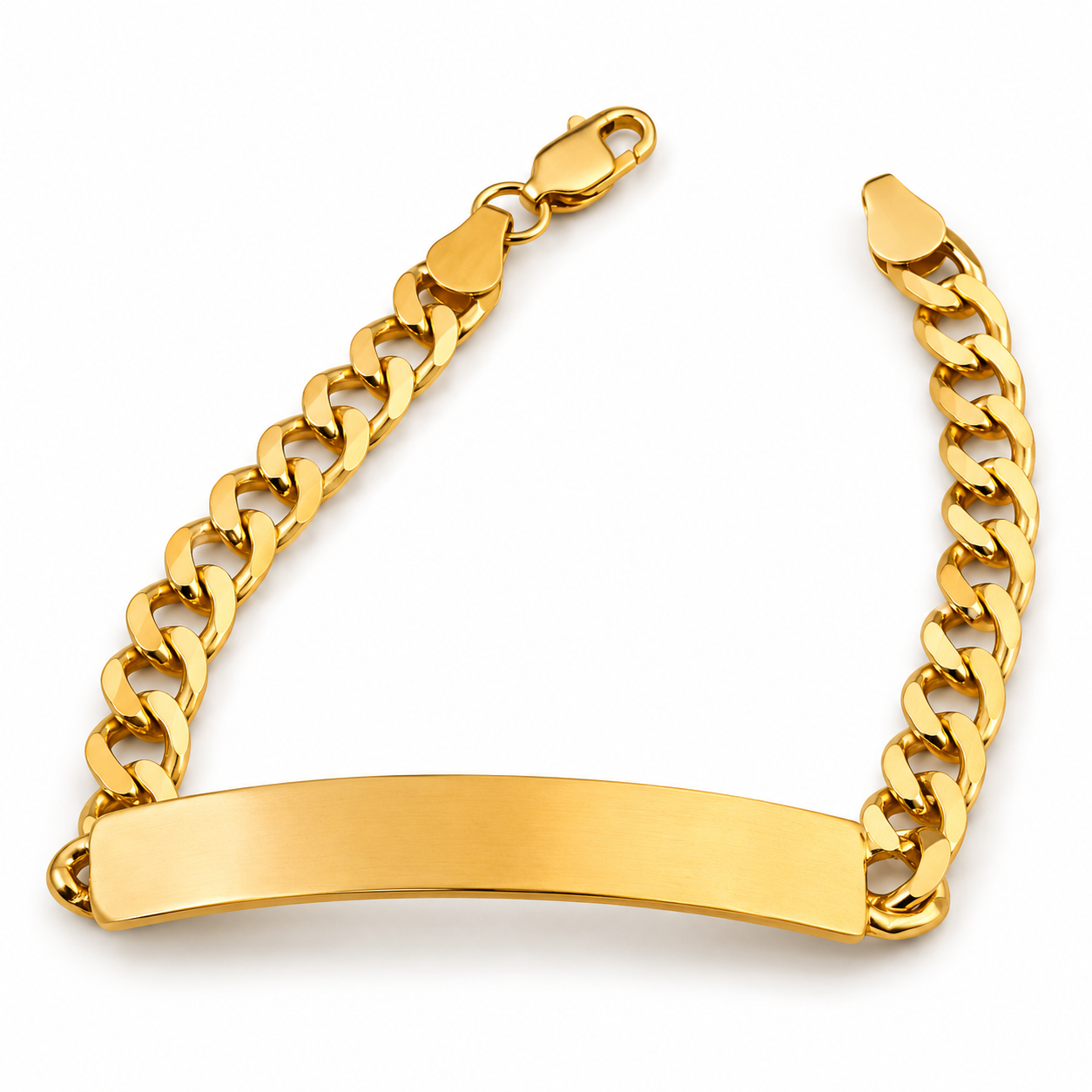 Unisex | Esclava Tejido Barbada Cubana Lisa 6 mm, Pulsera Para Hombre Y Mujer, De Plata Autentica Ley .925 Con Baño De Oro Italiano 24k, Con Grabado, DUO DELUXE JOYAS