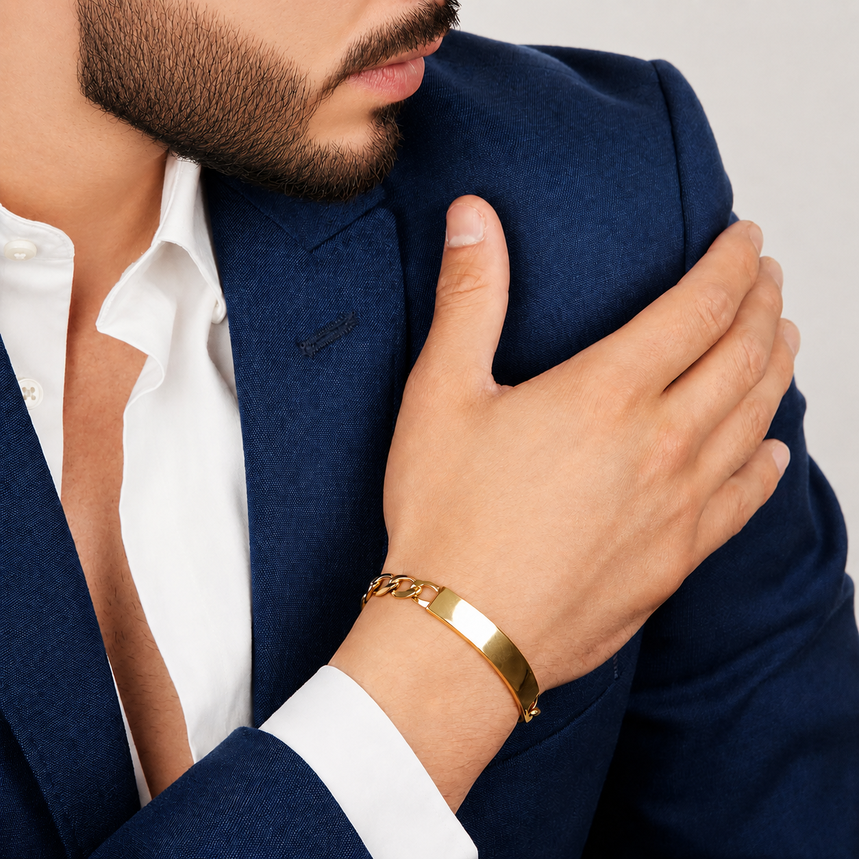 Parejas | Duo De Esclavas Tejido Barbada Cubana Para Parejas, De Plata Autentica Ley .925 Con Baño De Oro Italiano 24k, Con Grabado, DUO DELUXE JOYAS