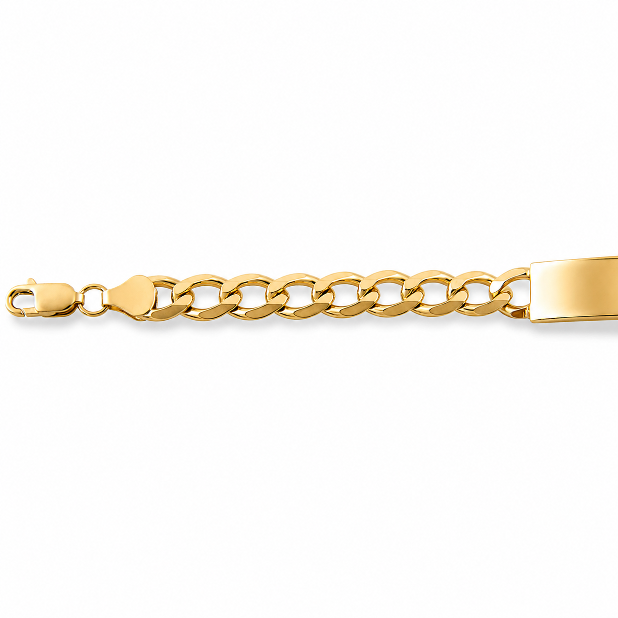 Unisex | Esclava Tejido Barbada Cubana Lisa 8 mm, Pulsera Para Hombre Y Mujer, De Plata Autentica Ley .925 Con Baño De Oro Italiano 24k, Con Grabado, DUO DELUXE JOYAS