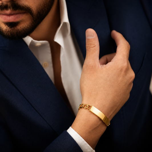 Unisex | Esclava Tejido Barbada Cubana Lisa 8 mm, Pulsera Para Hombre Y Mujer, De Plata Autentica Ley .925 Con Baño De Oro Italiano 24k, Con Grabado, DUO DELUXE JOYAS