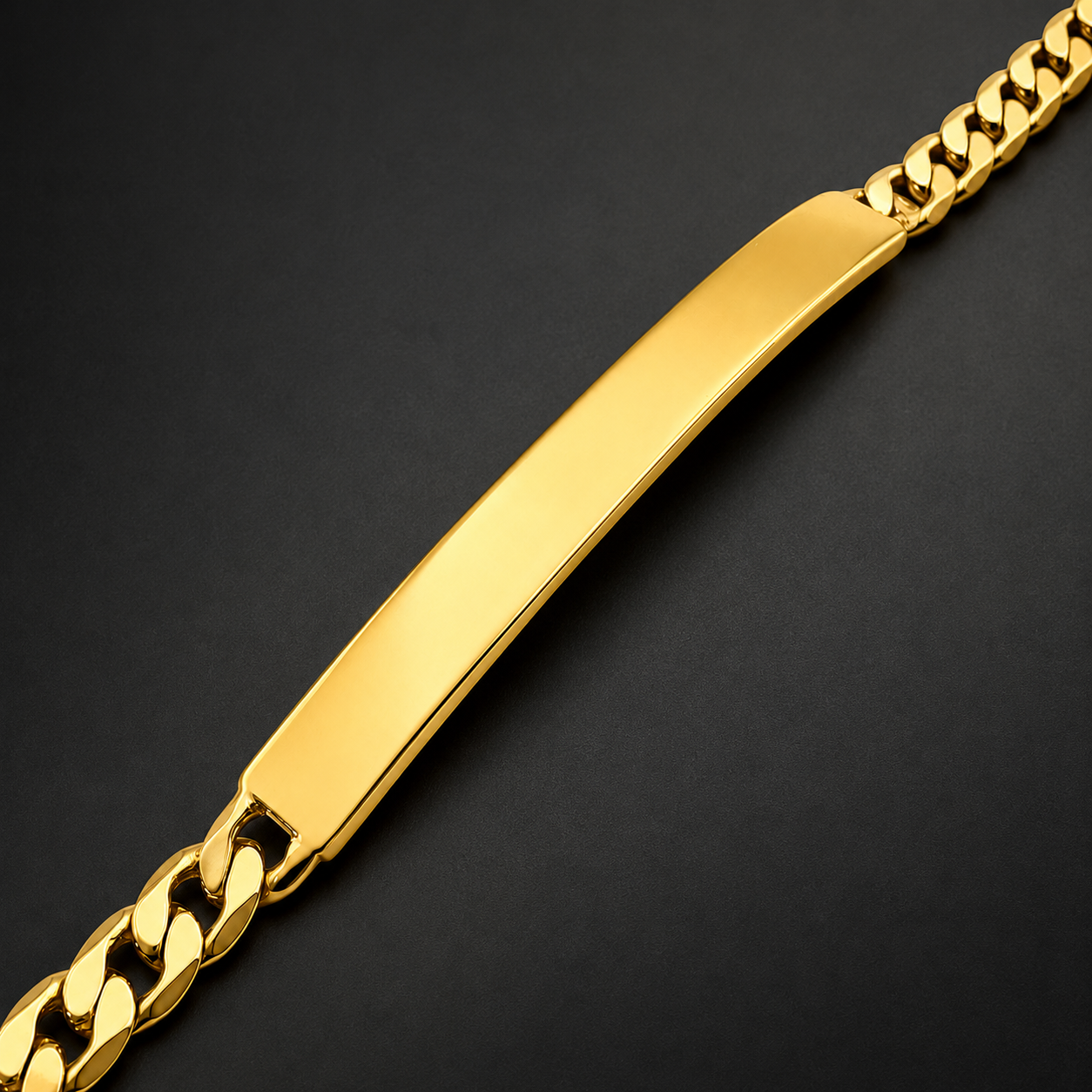 Mujer | Esclava Tejido Barbada Cubana Lisa 4 mm, Pulsera Para Dama De Chapa de Oro 18k Premium, Con Grabado, DUO DELUXE JOYAS