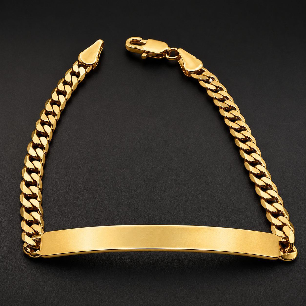 Mujer | Esclava Tejido Barbada Cubana Lisa 4 mm, Pulsera Para Dama De Chapa de Oro 18k Premium, Con Grabado, DUO DELUXE JOYAS