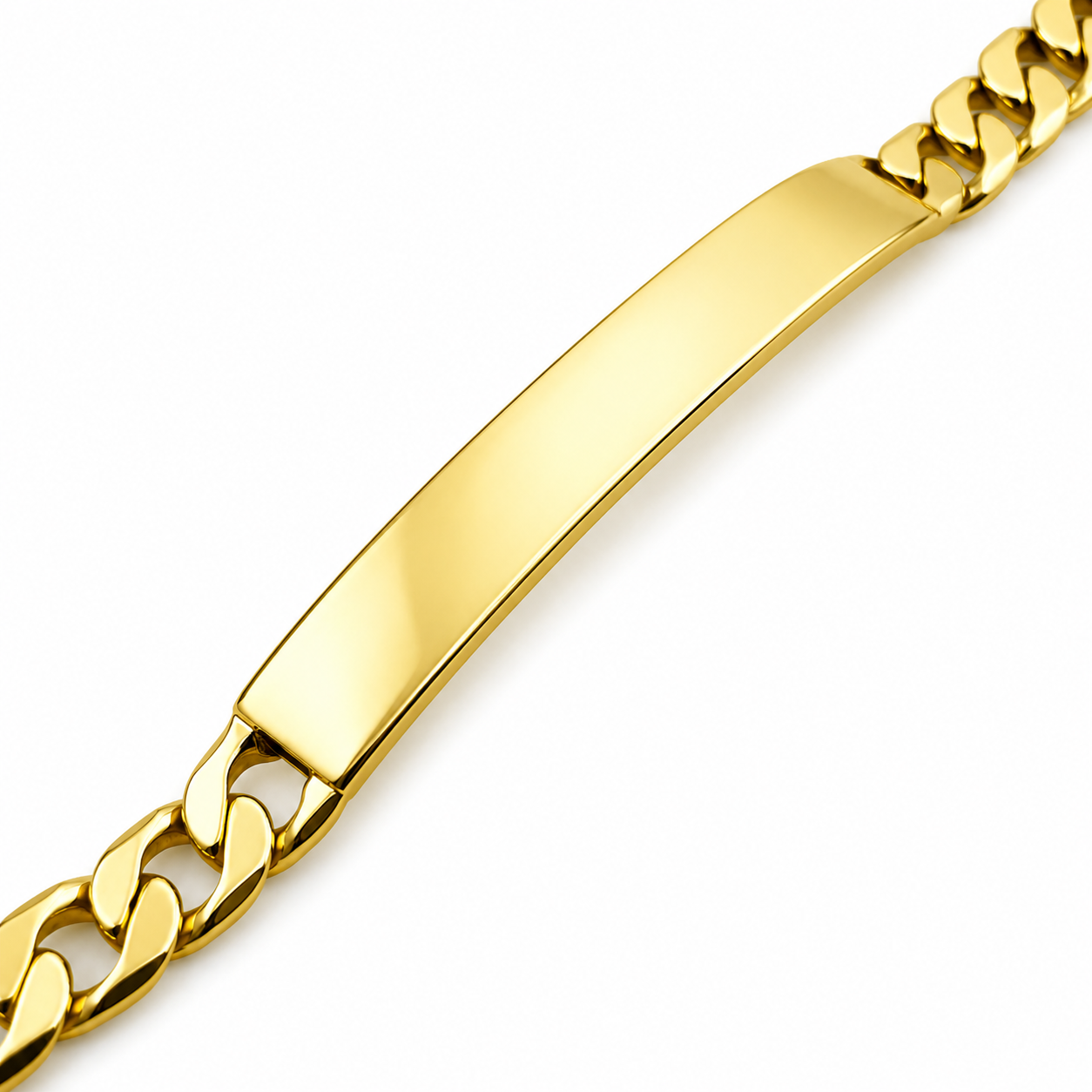 Hombre | Esclava Tejido Barbada Cubana Lisa 5 mm, Pulsera Para Hombre De Chapa de Oro 18k Premium, Con Grabado, DUO DELUXE JOYAS (Copia) (Copia)