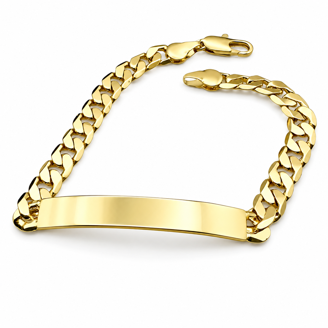 Hombre | Esclava Tejido Barbada Cubana Lisa 5 mm, Pulsera Para Hombre De Chapa de Oro 18k Premium, Con Grabado, DUO DELUXE JOYAS (Copia) (Copia)