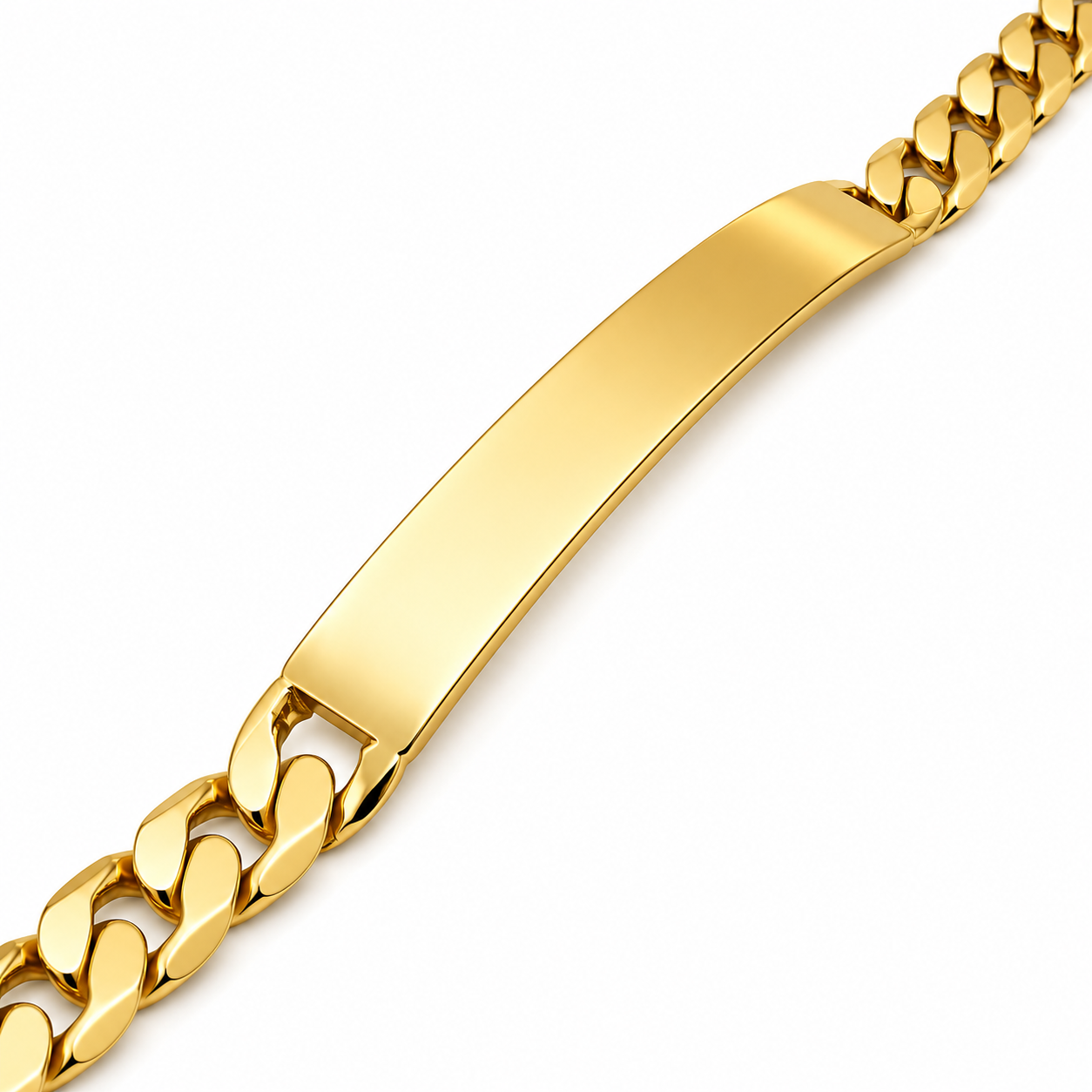 Hombre | Esclava Tejido Barbada Cubana Lisa 7 mm, Pulsera Para Hombre De Chapa de Oro 18k Premium, Con Grabado, DUO DELUXE JOYAS (Copia) (Copia) (Copia)