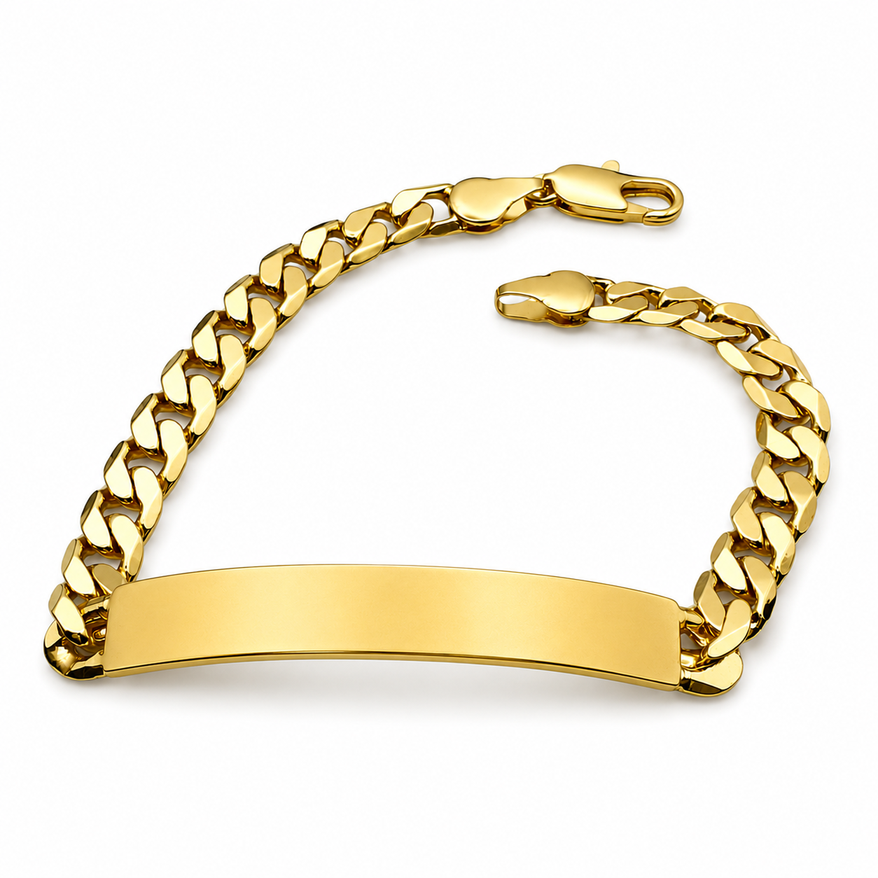 Hombre | Esclava Tejido Barbada Cubana Lisa 7 mm, Pulsera Para Hombre De Chapa de Oro 18k Premium, Con Grabado, DUO DELUXE JOYAS (Copia) (Copia) (Copia)