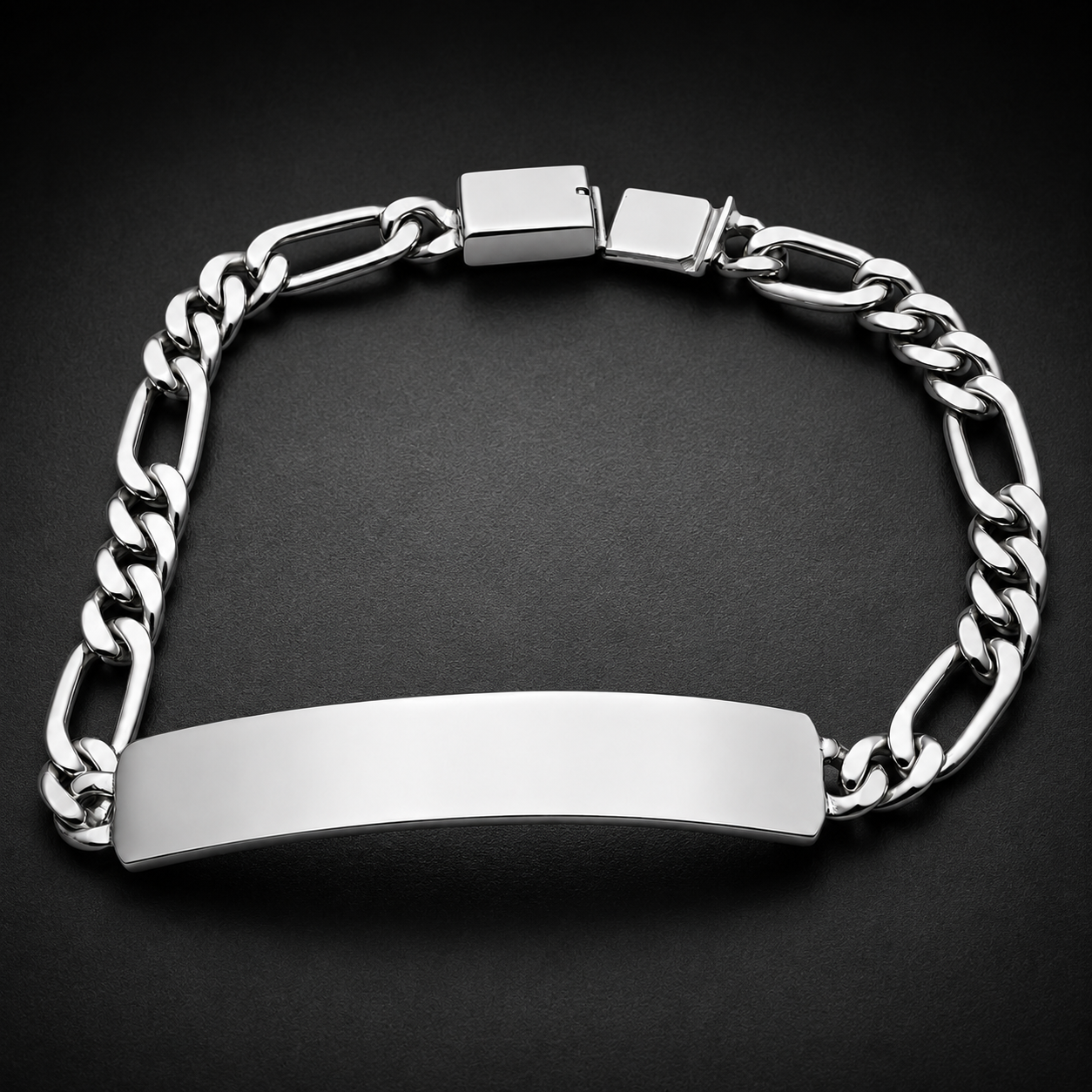 Unisex | Esclava Tejido Figaro 3:1 Lisa HM 7 mm, Pulsera Para Hombre Y Mujer, De Plata Autentica Ley .925, Con Grabado, DUO DELUXE JOYAS