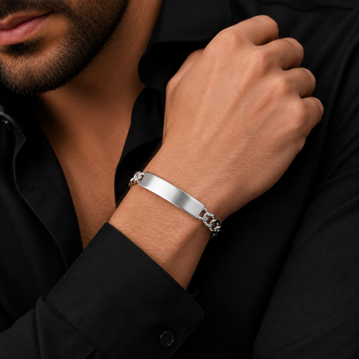 Unisex | Esclava Tejido Figaro 3:1 Lisa HM 7 mm, Pulsera Para Hombre Y Mujer, De Plata Autentica Ley .925, Con Grabado, DUO DELUXE JOYAS