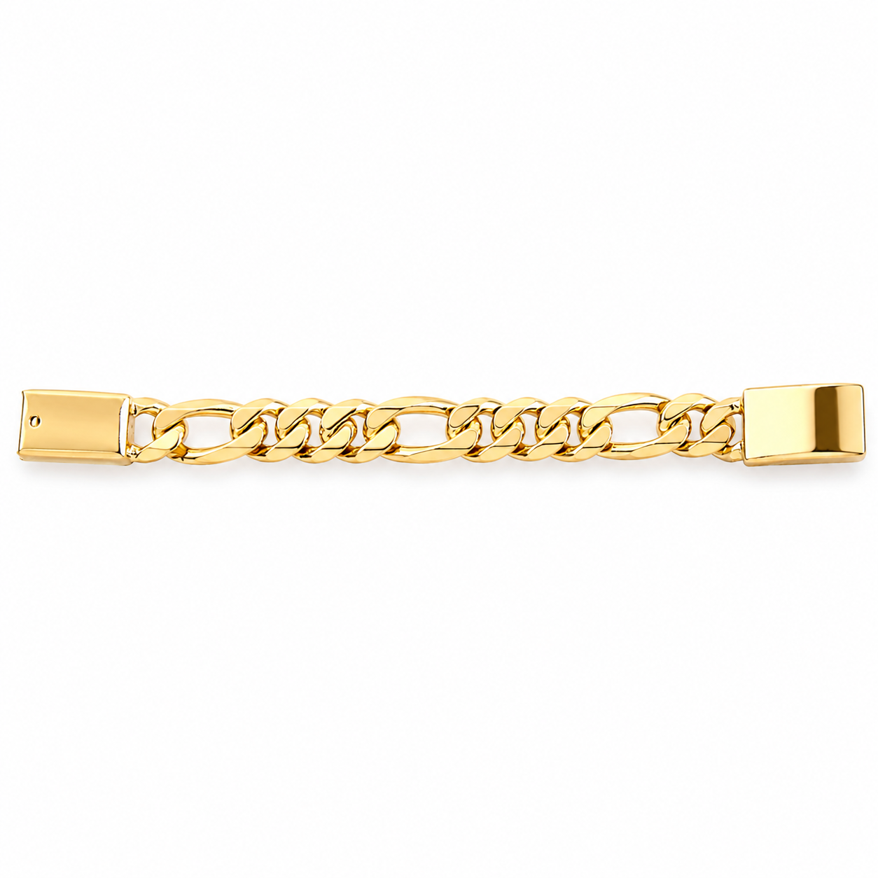 Unisex | Esclava Tejido Figaro 3:1 Lisa HM 7 mm, Pulsera Para Hombre Y Mujer, De Plata Autentica Ley .925 Con Baño De Oro Italiano 24k, Con Grabado, DUO DELUXE JOYAS