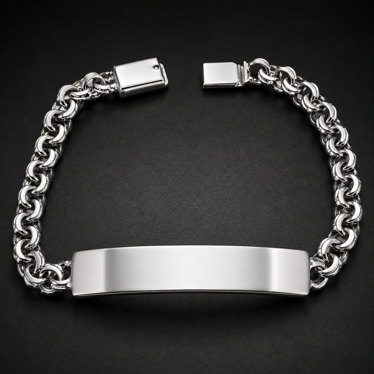 Unisex | Esclava Tejido China 7 mm, Pulsera Para Hombre Y Mujer, De Plata Autentica Ley .925, Con Grabado, DUO DELUXE JOYAS