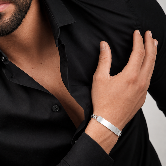 Unisex | Esclava Tejido China 7 mm, Pulsera Para Hombre Y Mujer, De Plata Autentica Ley .925, Con Grabado, DUO DELUXE JOYAS