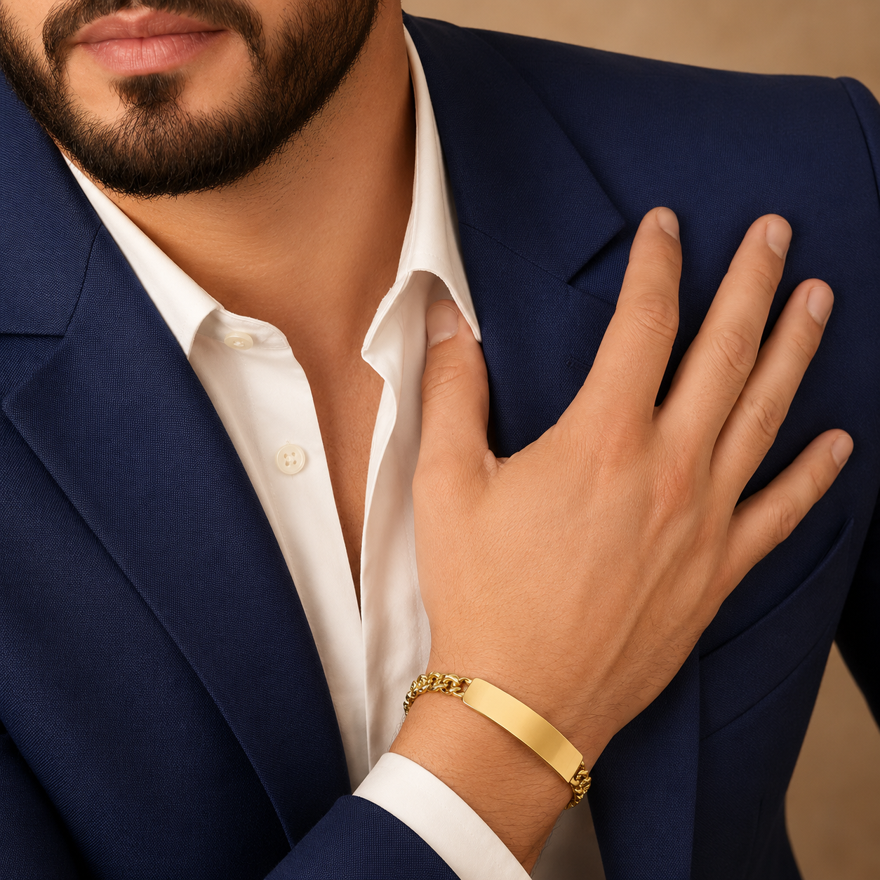 Unisex | Esclava Tejido Chino 7 mm, Pulsera Para Hombre Y Mujer, De Plata Autentica Ley .925 Con Baño De Oro Italiano 24k, Con Grabado, DUO DELUXE JOYAS