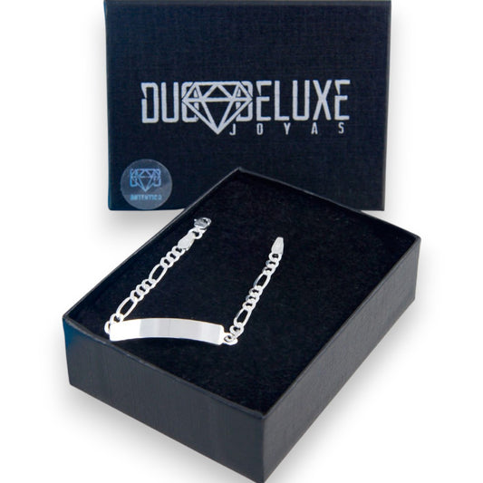 Bebé | Pulsera Esclava Tejido Cartier Figaro 3:1 Lisa 3 mm, Para Bebé, De Plata Autentica Ley .925, DUO DELUXE JOYAS