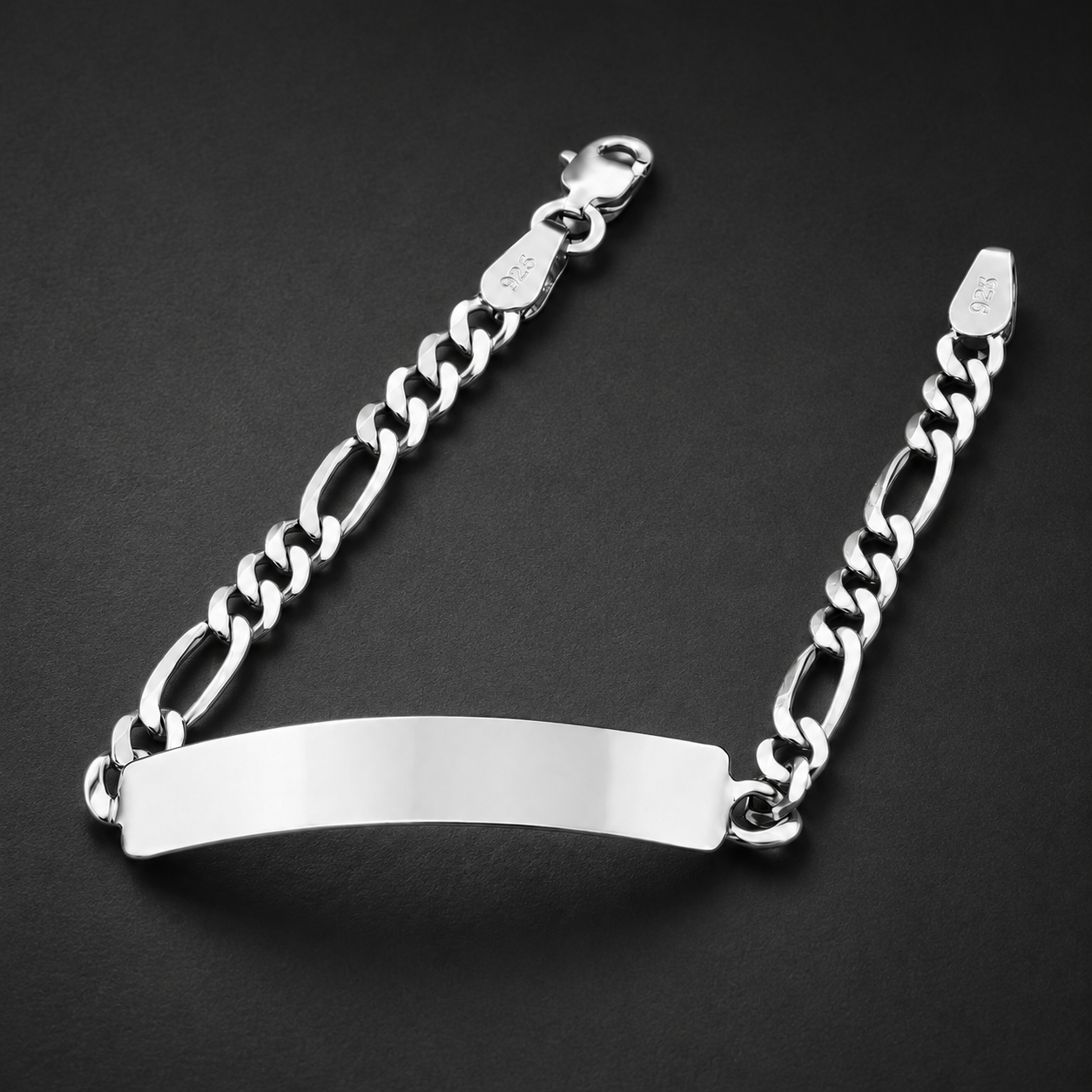 Bebé | Pulsera Esclava Tejido Figaro 3:1 Lisa 3 mm, Para Bebé, De Plata Autentica Ley .925, Con Grabado, DUO DELUXE JOYAS