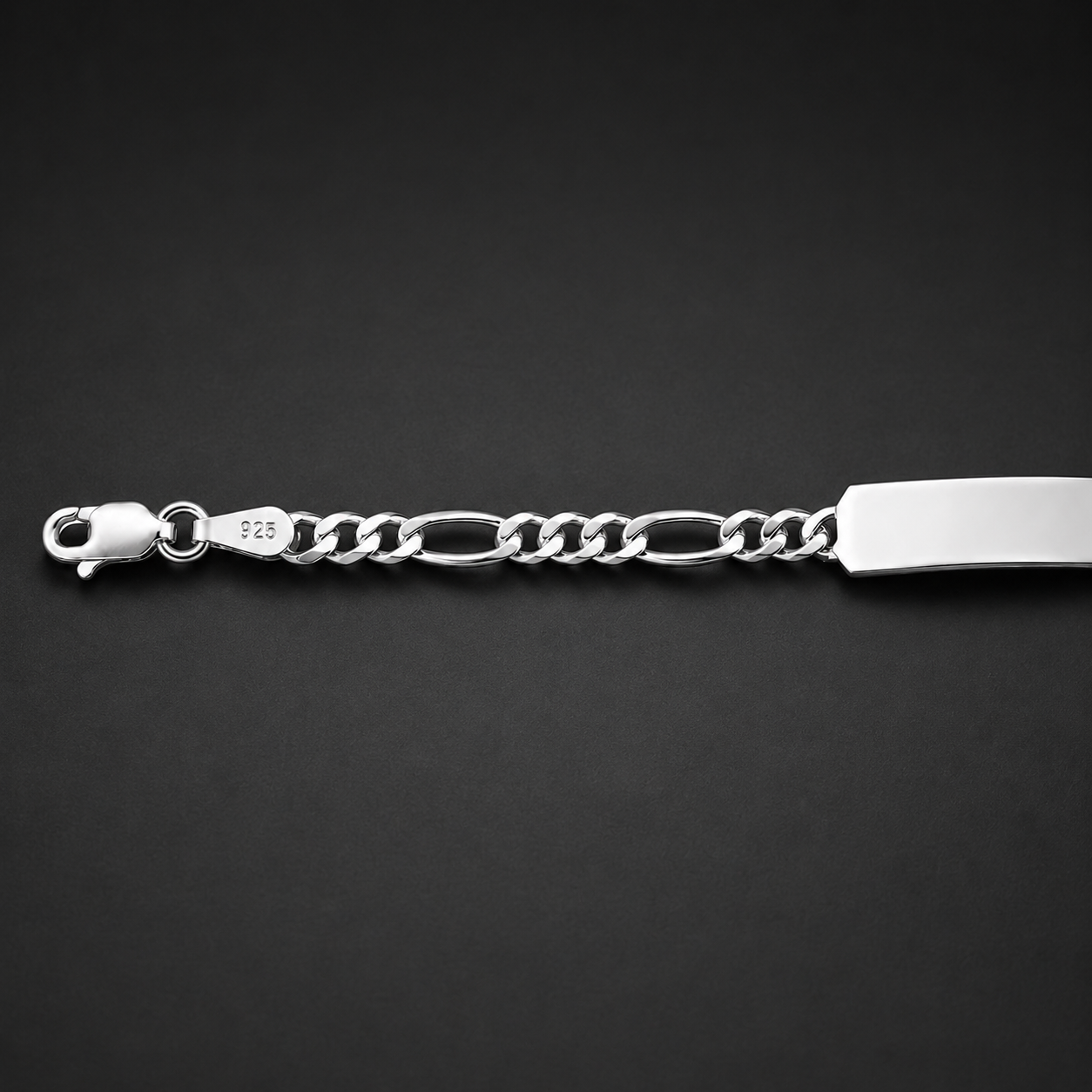Bebé | Pulsera Esclava Tejido Figaro 3:1 Lisa 3 mm, Para Bebé, De Plata Autentica Ley .925, Con Grabado, DUO DELUXE JOYAS