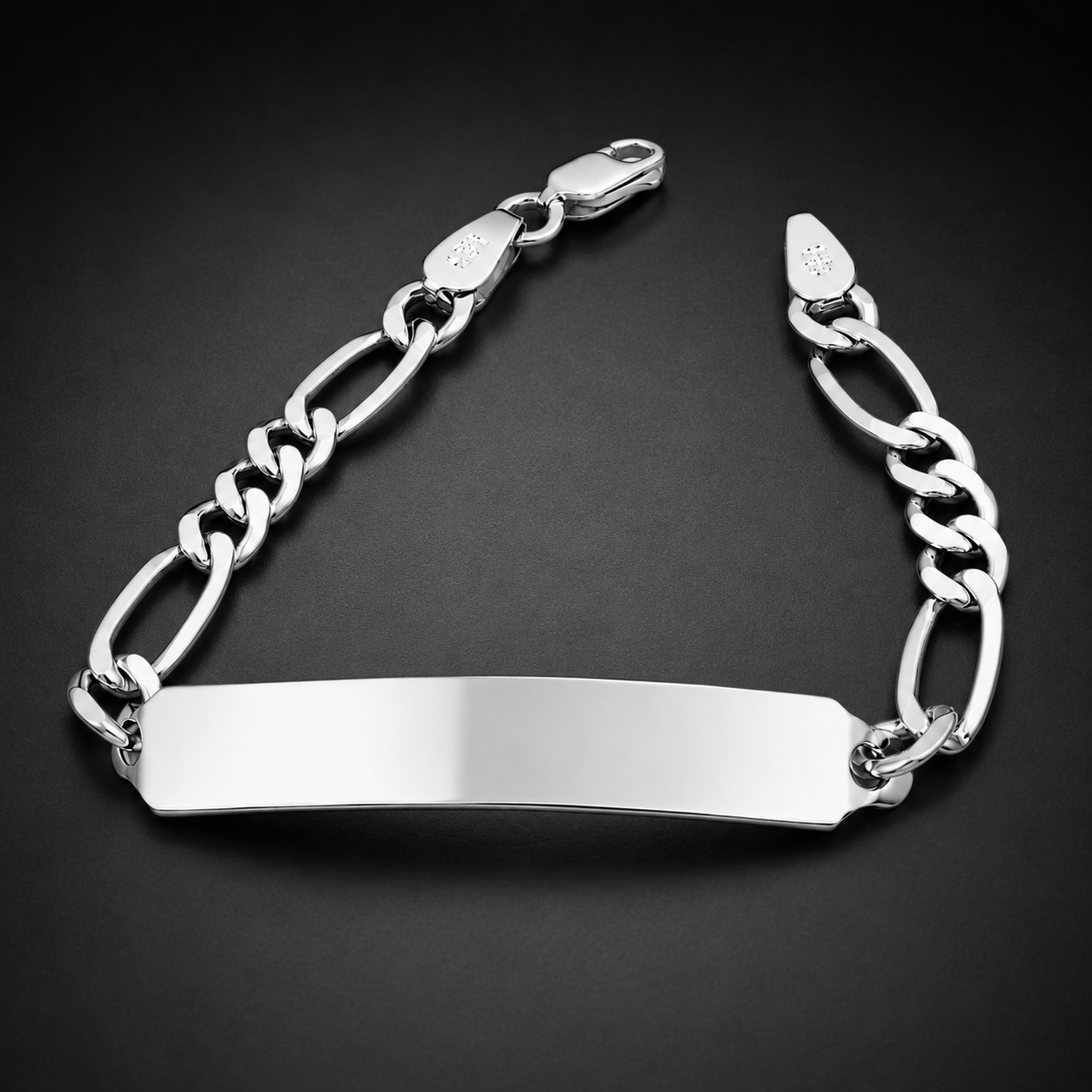 Bebé | Esclava Tejido Figaro 3:1 Lisa 4 mm, Pulsera Para Bebé, De Plata Autentica Ley .925, Con Grabado, DUO DELUXE JOYAS