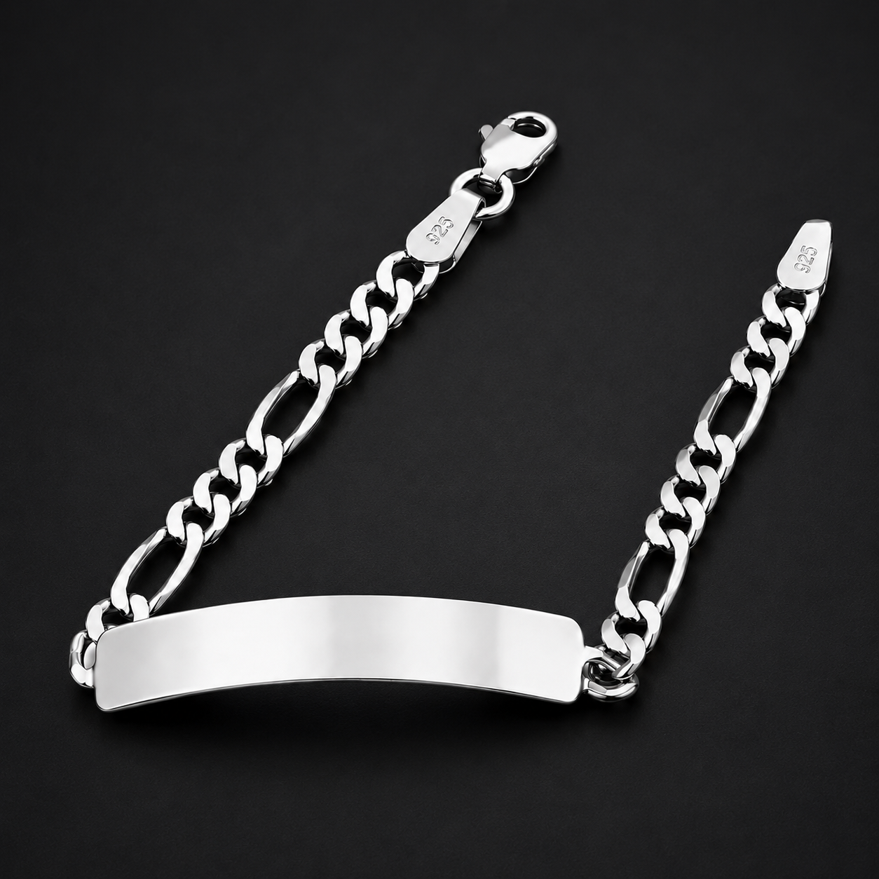 Niño | Pulsera Esclava Tejido Figaro 3:1 Lisa 4 mm, Para Niño, De Plata Autentica Ley .925, Con Grabado, DUO DELUXE JOYAS