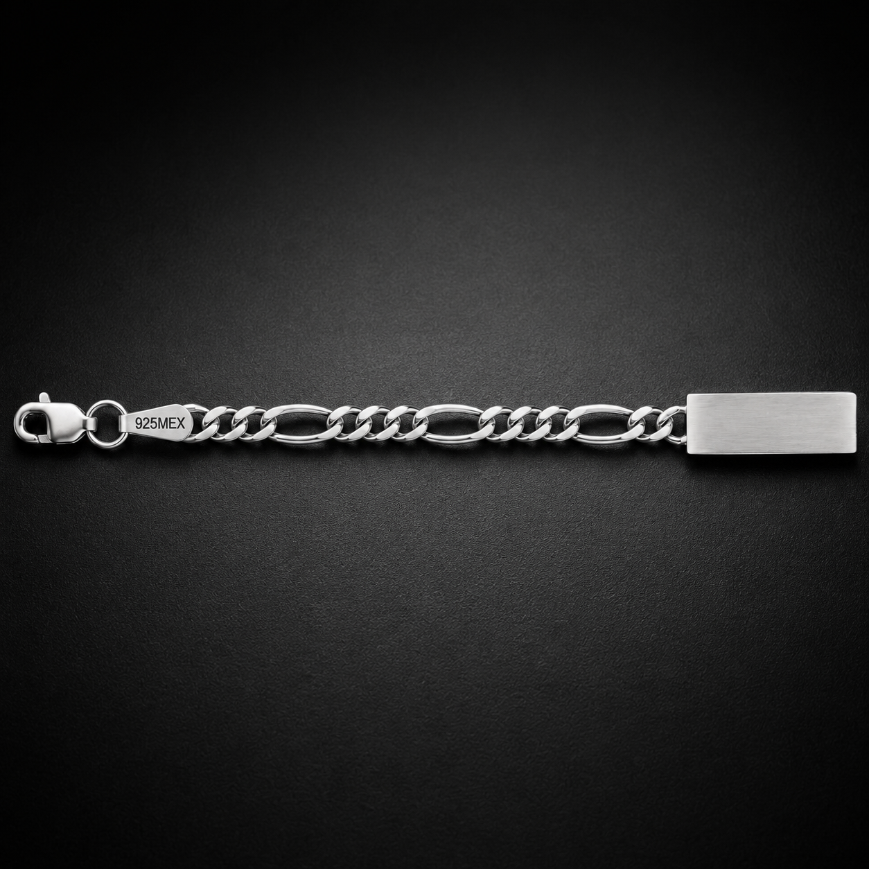 Unisex | Esclava Tejido Figaro 3:1 Lisa 4 mm, Pulsera Para Hombre Y Mujer, De Plata Autentica Ley .925, Con Grabado, DUO DELUXE JOYAS
