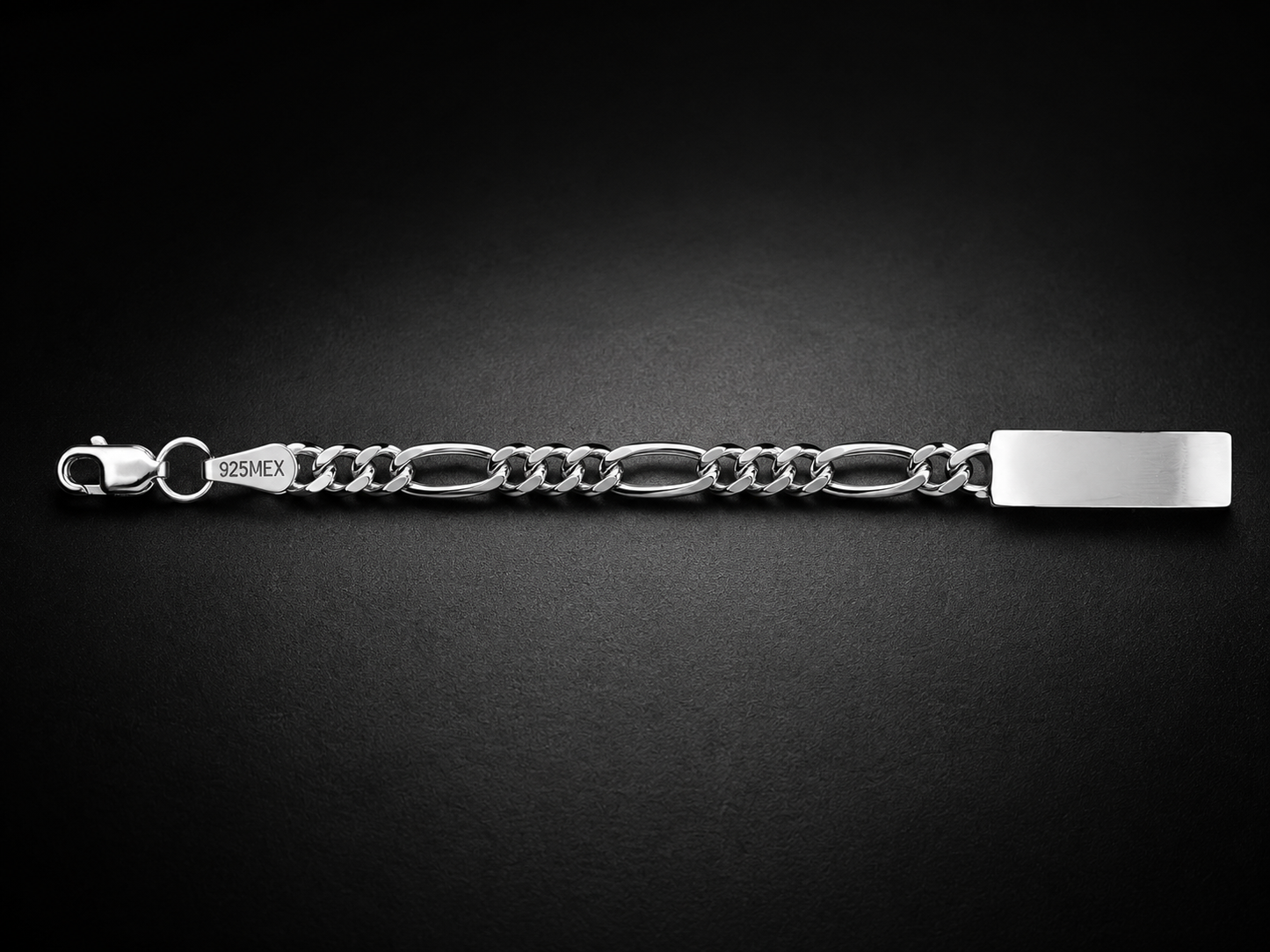 Unisex | Esclava Tejido Figaro 3:1 Lisa 5 mm, Pulsera Para Hombre Y Mujer, De Plata Autentica Ley .925, Con Grabado, DUO DELUXE JOYAS