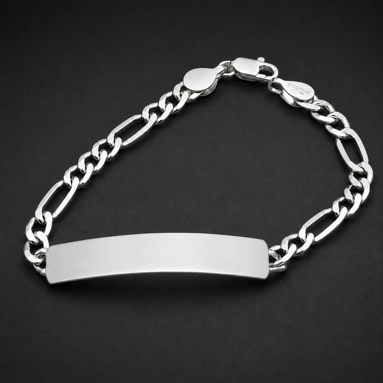 Unisex | Esclava Tejido Figaro 3:1 Lisa 6 mm, Pulsera Para Hombre Y Mujer, De Plata Autentica Ley .925, Con Grabado, DUO DELUXE JOYAS