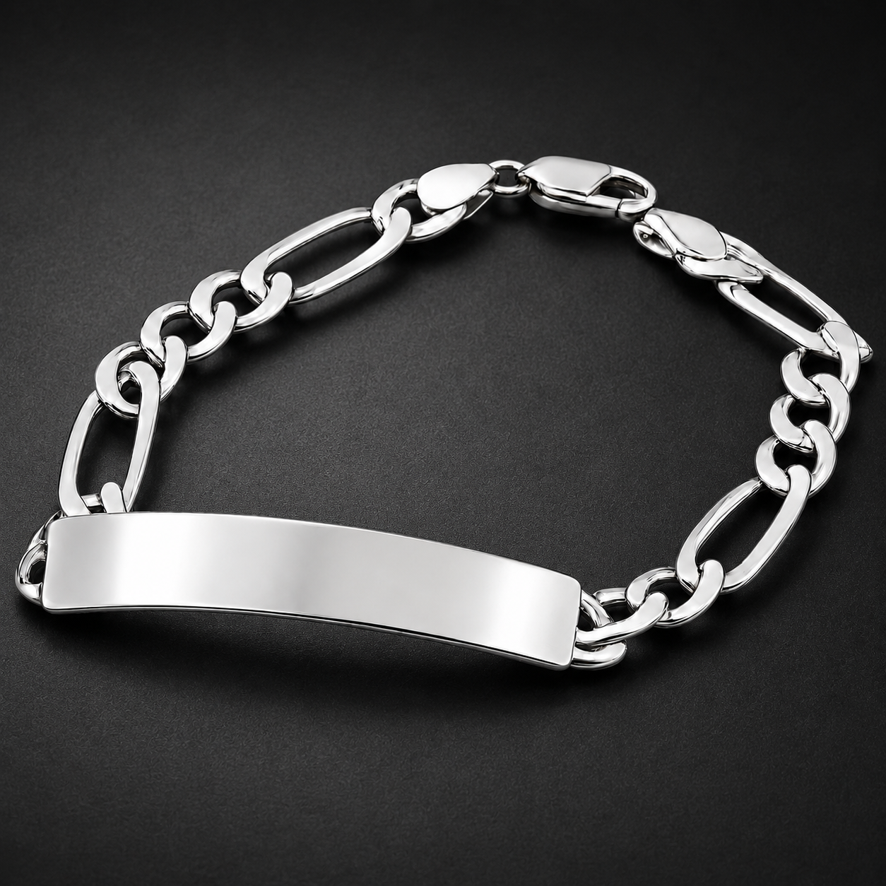 Unisex | Esclava Tejido Figaro 3:1 Lisa 7 mm, Pulsera Para Hombre Y Mujer, De Plata Autentica Ley .925, Con Grabado, DUO DELUXE JOYAS