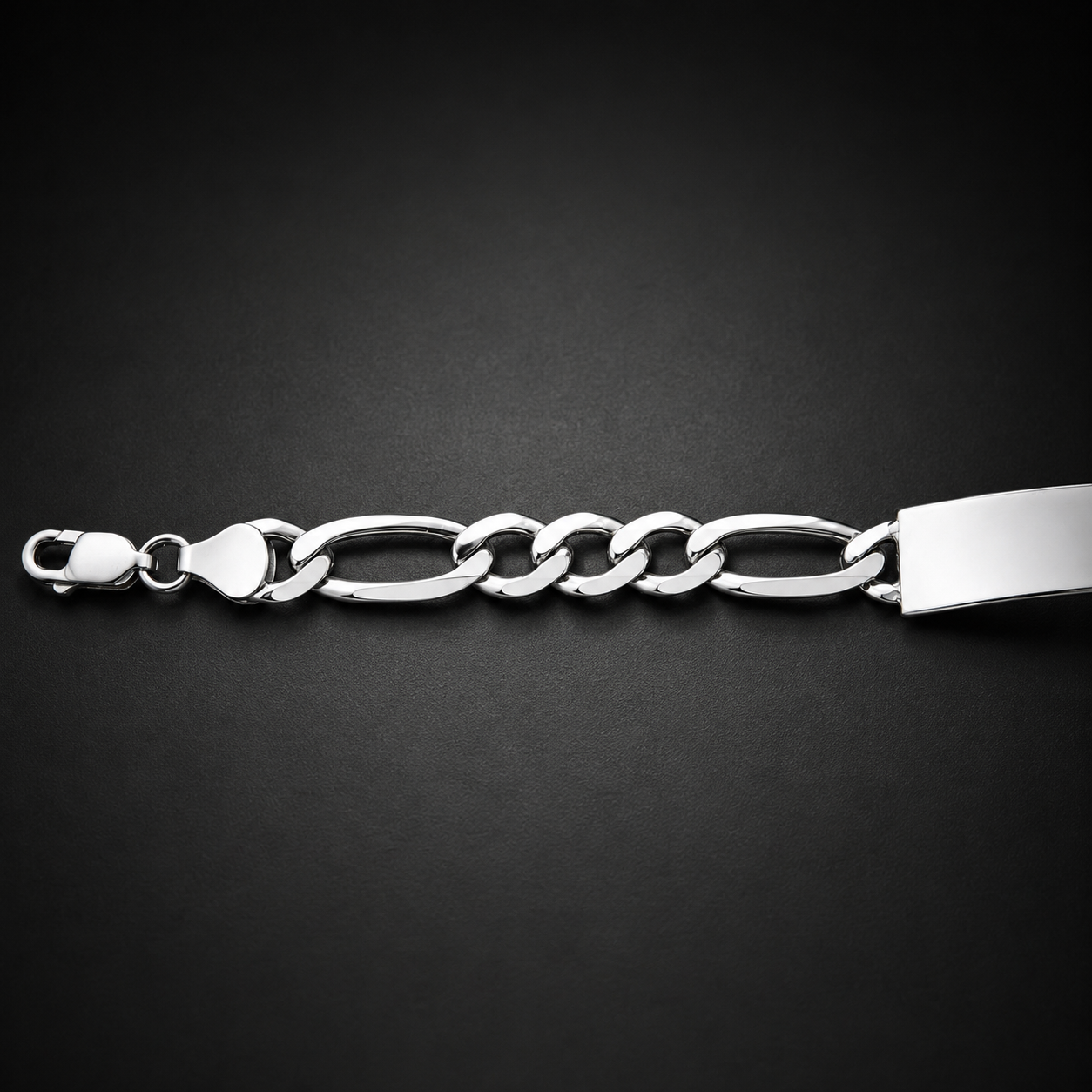 Unisex | Esclava Tejido Figaro 3:1 Lisa 8 mm, Pulsera Para Hombre Y Mujer, De Plata Autentica Ley .925, Con Grabado, DUO DELUXE JOYAS