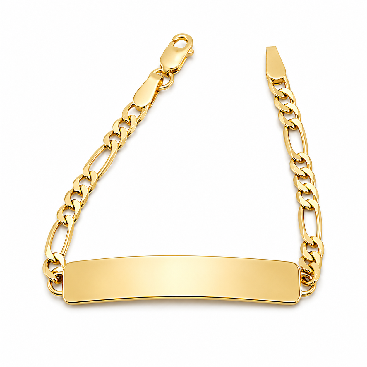 Bebé | Esclava Tejido Figaro 3:1 Lisa 3 mm, Pulsera Para Bebé, De Plata Autentica Ley .925 Con Baño De Oro Italiano 24k, Con Grabado, DUO DELUXE JOYAS