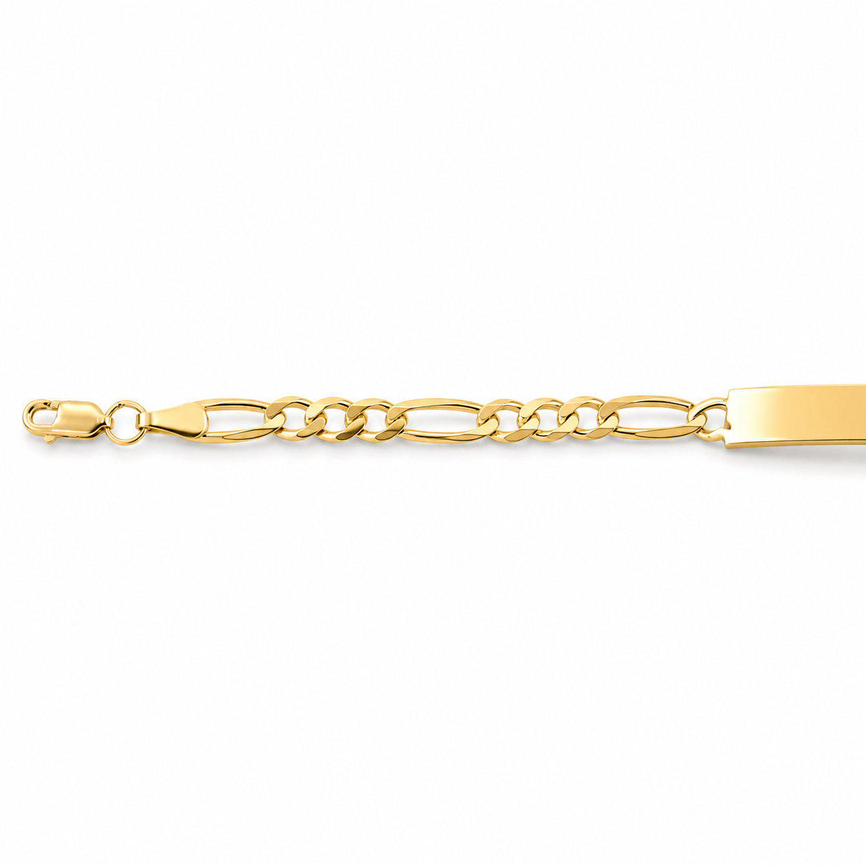 Unisex | Esclava Tejido Figaro 3:1 Lisa 4 mm, Pulsera Para Hombre Y Mujer, De Plata Autentica Ley .925 Con Baño De Oro Italiano 24k, Con Grabado, DUO DELUXE JOYAS