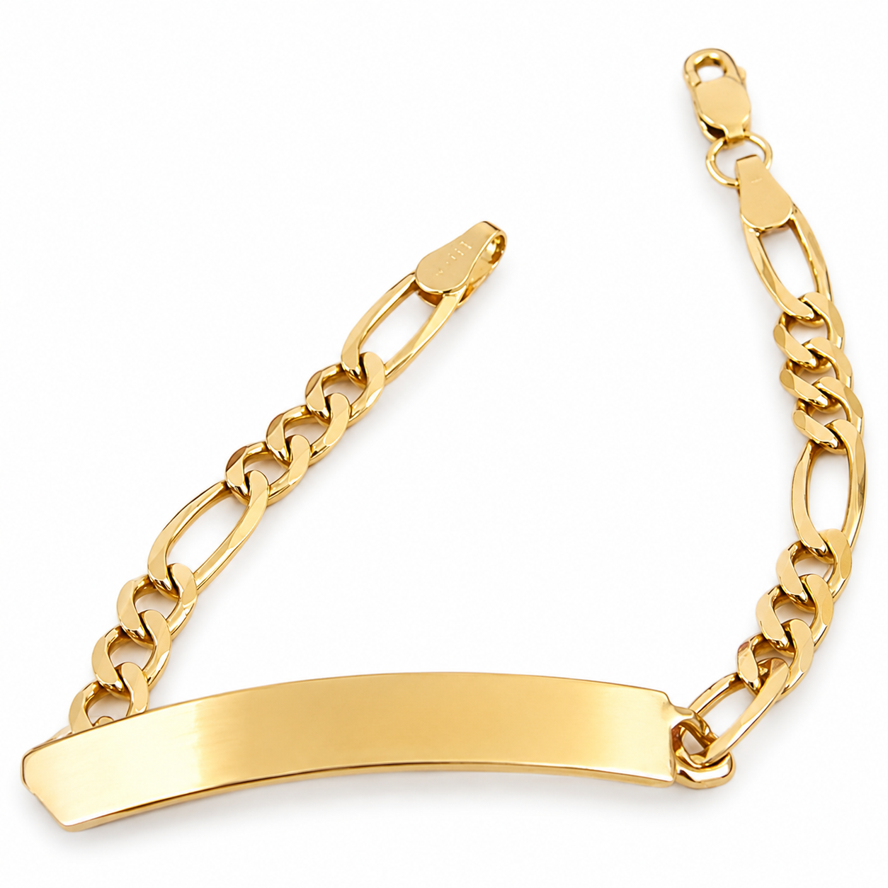 Unisex | Esclava Tejido Figaro 3:1 Lisa 4 mm, Pulsera Para Hombre Y Mujer, De Plata Autentica Ley .925 Con Baño De Oro Italiano 24k, Con Grabado, DUO DELUXE JOYAS