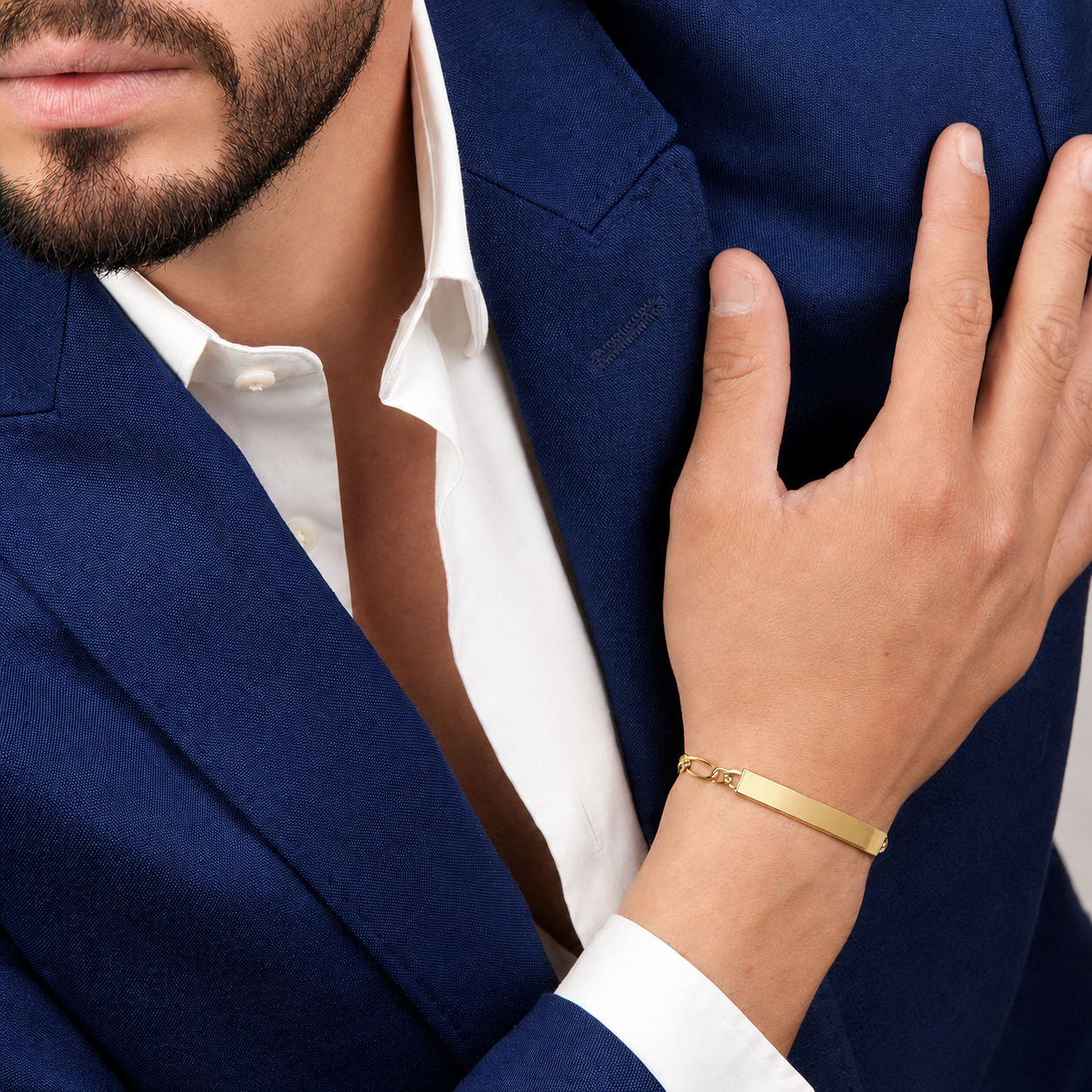 Unisex | Esclava Tejido Figaro 3:1 Lisa 4 mm, Pulsera Para Hombre Y Mujer, De Plata Autentica Ley .925 Con Baño De Oro Italiano 24k, Con Grabado, DUO DELUXE JOYAS