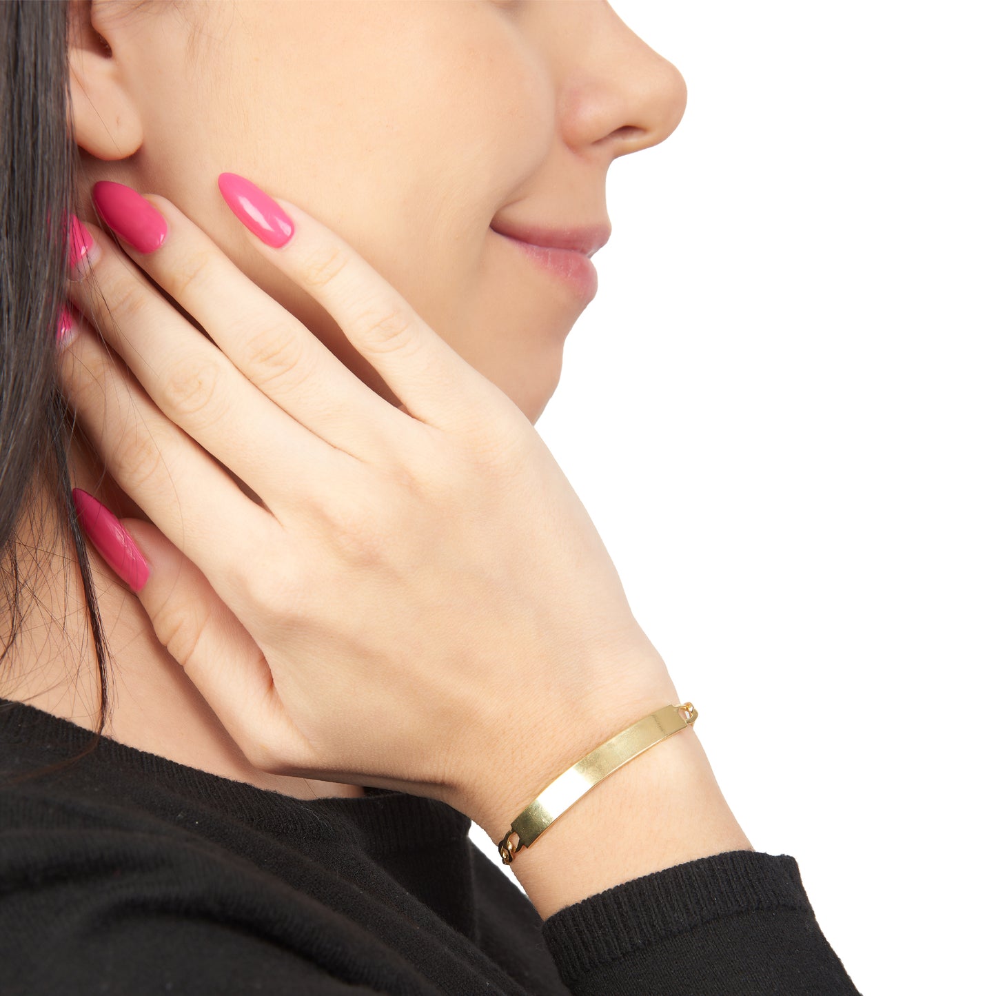 Unisex | Esclava Tejido Figaro 3:1 Lisa 5 mm, Pulsera Para Hombre Y Mujer, De Plata Autentica Ley .925 Con Baño De Oro Italiano 24k, Con Grabado, DUO DELUXE JOYAS