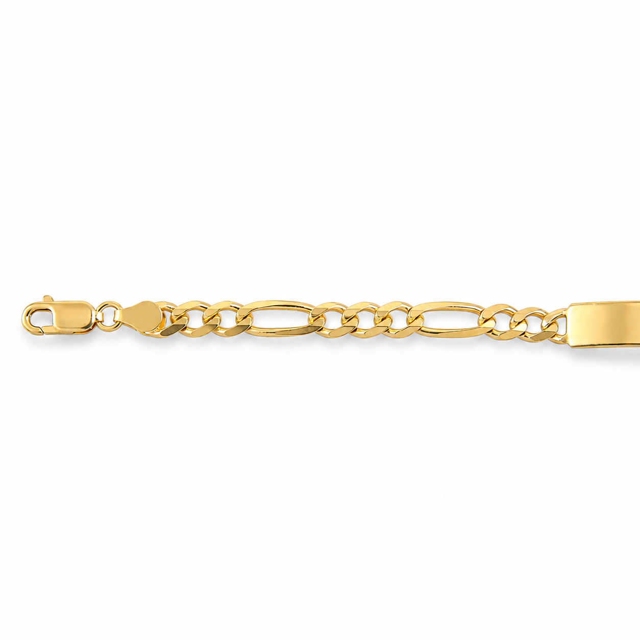 Unisex | Esclava Tejido Figaro 3:1 Lisa 6 mm, Pulsera Para Hombre Y Mujer, De Plata Autentica Ley .925 Con Baño De Oro Italiano 24k, Con Grabado, DUO DELUXE JOYAS