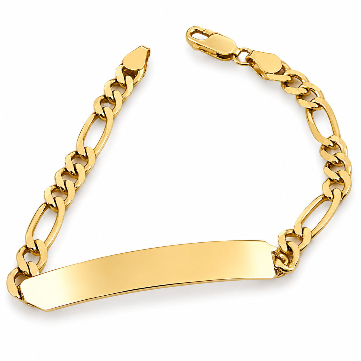Unisex | Esclava Tejido Figaro 3:1 Lisa 6 mm, Pulsera Para Hombre Y Mujer, De Plata Autentica Ley .925 Con Baño De Oro Italiano 24k, Con Grabado, DUO DELUXE JOYAS