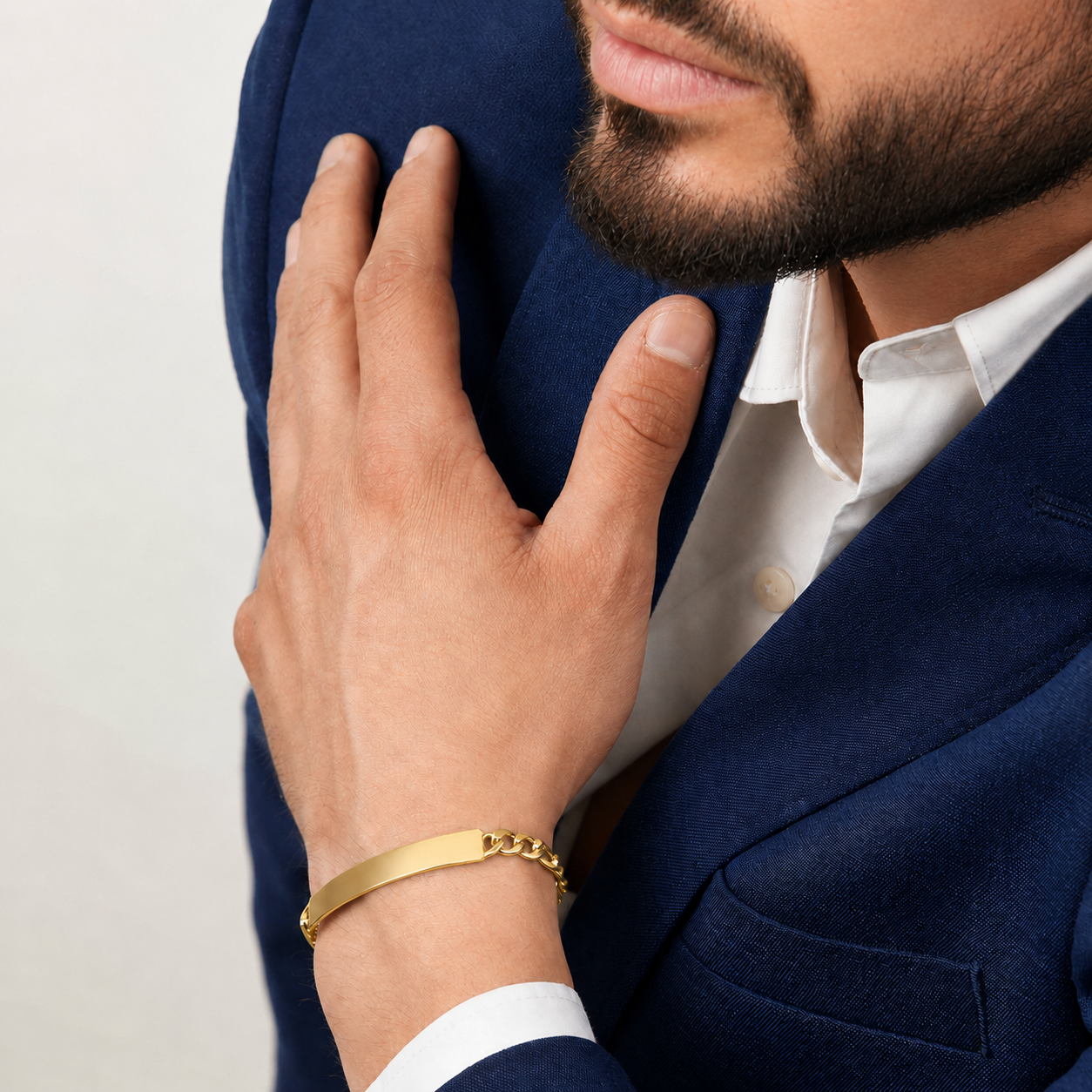 Unisex | Esclava Tejido Figaro 3:1 Lisa 6 mm, Pulsera Para Hombre Y Mujer, De Plata Autentica Ley .925 Con Baño De Oro Italiano 24k, Con Grabado, DUO DELUXE JOYAS