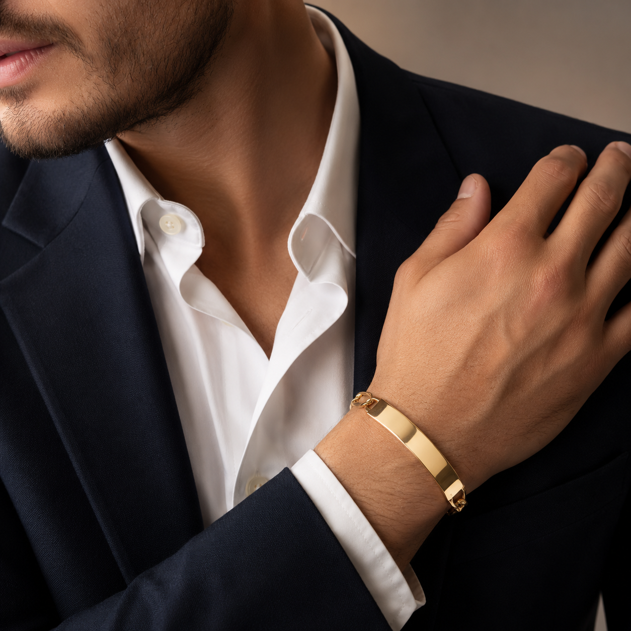 Unisex | Esclava Tejido Figaro 3:1 Lisa 7 mm, Pulsera Para Hombre Y Mujer, De Plata Autentica Ley .925 Con Baño De Oro Italiano 24k, Con Grabado, DUO DELUXE JOYAS