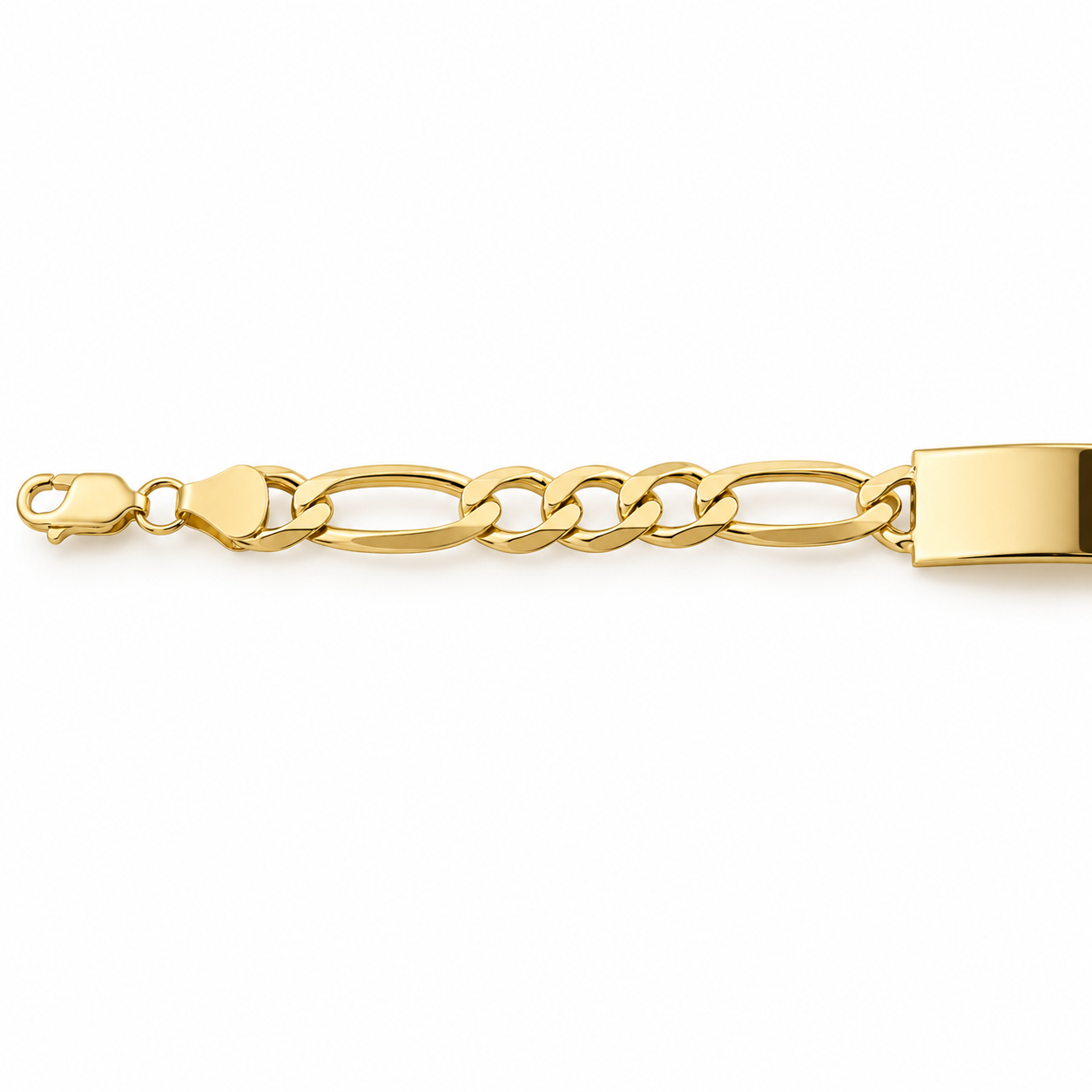Unisex | Esclava Tejido Figaro 3:1 Lisa 8 mm, Pulsera Para Hombre Y Mujer, De Plata Autentica Ley .925 Con Baño De Oro Italiano 24k, Con Grabado, DUO DELUXE JOYAS