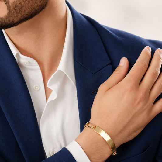 Unisex | Esclava Tejido Figaro 3:1 Lisa 8 mm, Pulsera Para Hombre Y Mujer, De Plata Autentica Ley .925 Con Baño De Oro Italiano 24k, Con Grabado, DUO DELUXE JOYAS