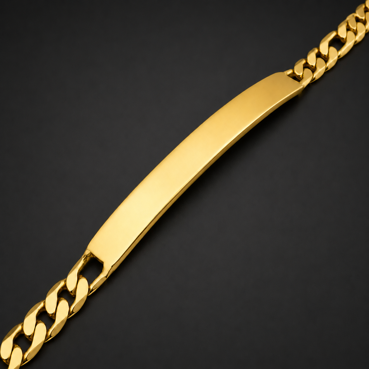 Mujer | Esclava Tejido Figaro 3:1 Lisa 4 mm, Pulsera Para Dama De Chapa de Oro 18k Premium, Con Grabado, DUO DELUXE JOYAS