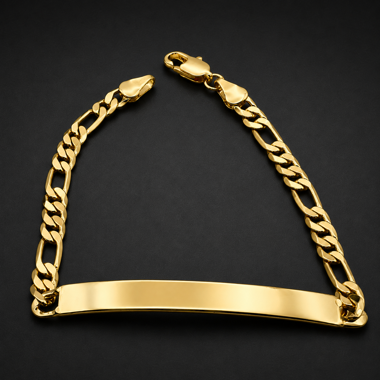 Mujer | Esclava Tejido Figaro 3:1 Lisa 4 mm, Pulsera Para Dama De Chapa de Oro 18k Premium, Con Grabado, DUO DELUXE JOYAS