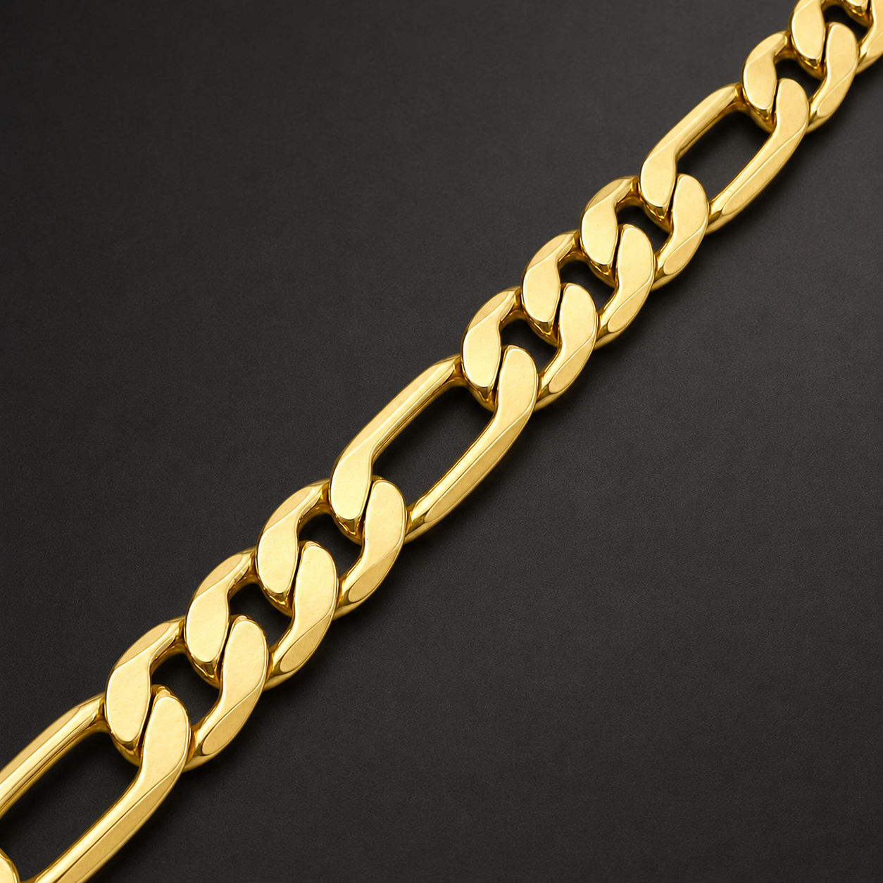 Mujer | Esclava Tejido Figaro 3:1 Lisa 4 mm, Pulsera Para Dama De Chapa de Oro 18k Premium, Con Grabado, DUO DELUXE JOYAS