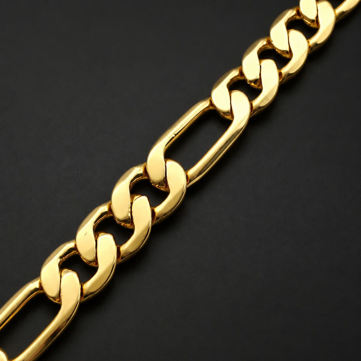 Hombre | Esclava Tejido Figaro 3:1 Lisa 5 mm, Pulsera Para Hombre De Chapa de Oro 18k Premium, Con Grabado, DUO DELUXE JOYAS