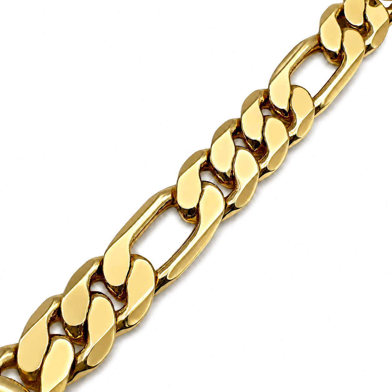 Hombre | Esclava Tejido Figaro 3:1 Lisa 6 mm, Pulsera Para Hombre De Chapa de Oro 18k Premium, Con Grabado, DUO DELUXE JOYAS (Copia)