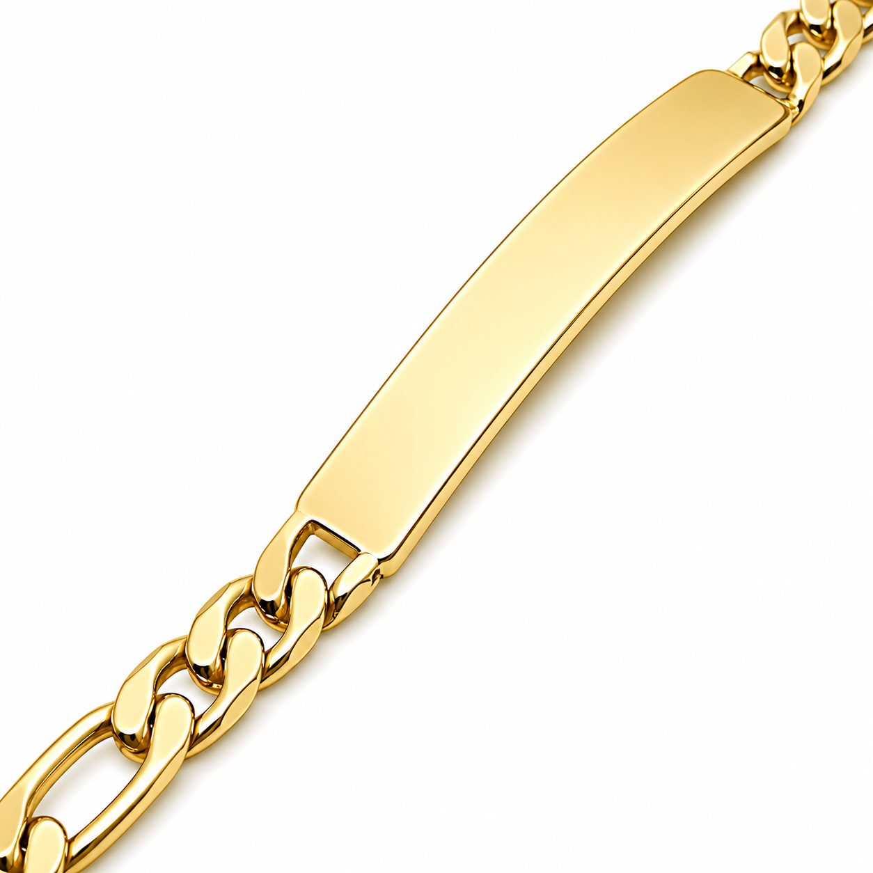 Hombre | Esclava Tejido Figaro 3:1 Lisa 6 mm, Pulsera Para Hombre De Chapa de Oro 18k Premium, Con Grabado, DUO DELUXE JOYAS (Copia)