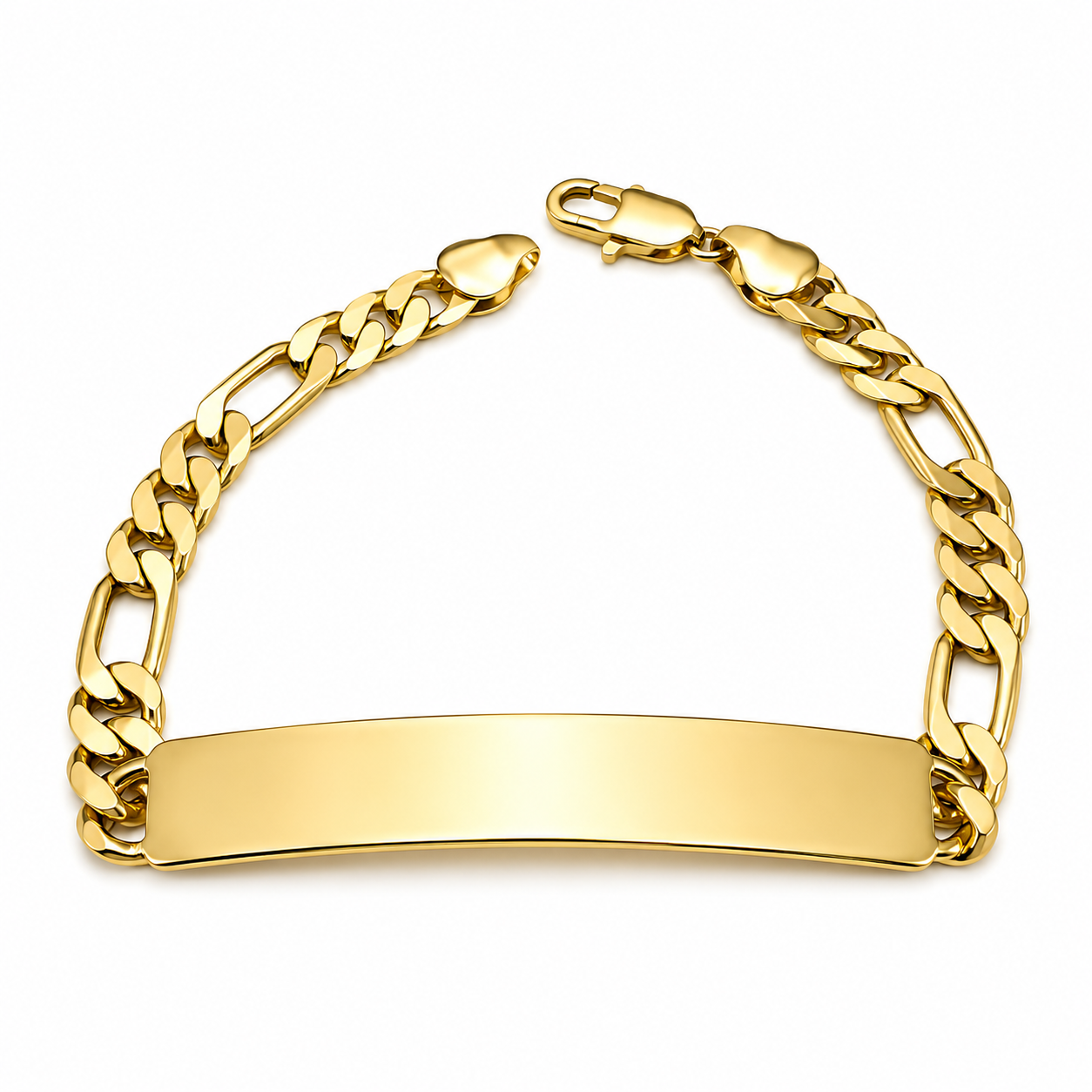 Hombre | Esclava Tejido Figaro 3:1 Lisa 6 mm, Pulsera Para Hombre De Chapa de Oro 18k Premium, Con Grabado, DUO DELUXE JOYAS (Copia)